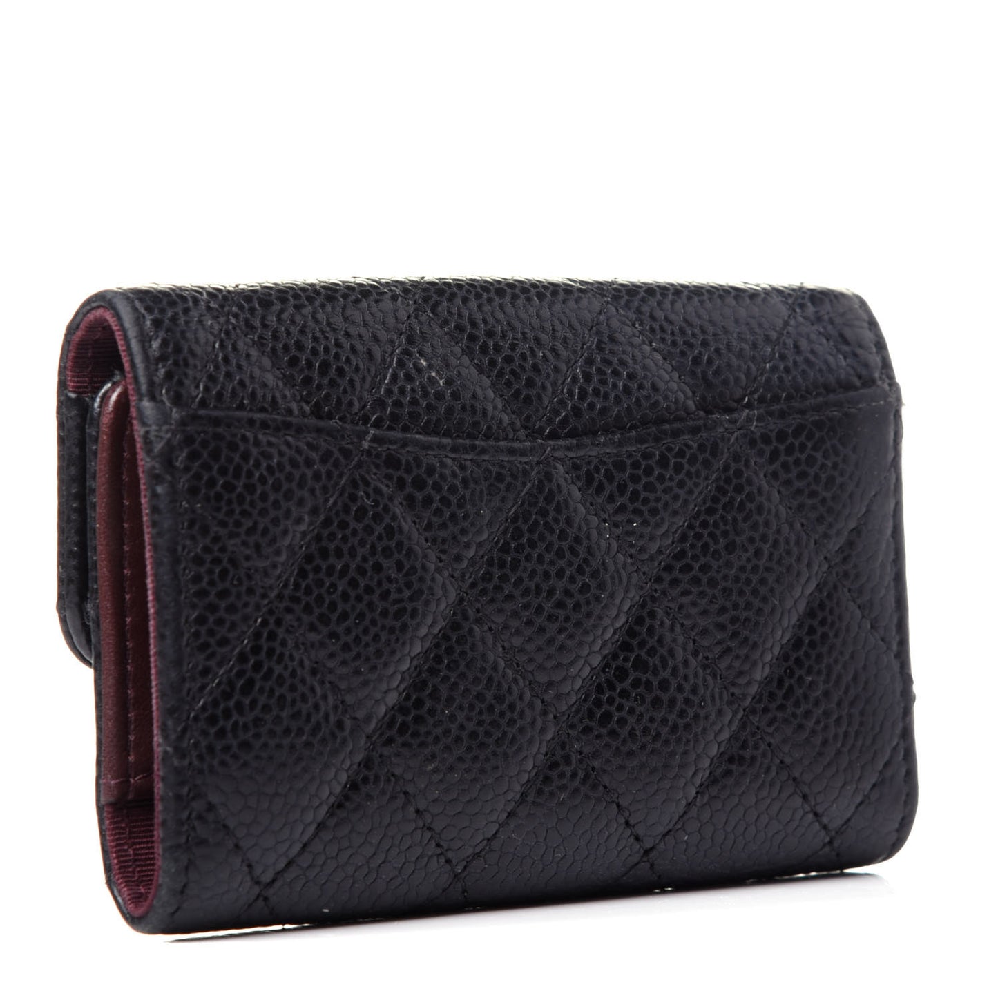Caviar Quilted Classic 4 Key Holder Wallet Black