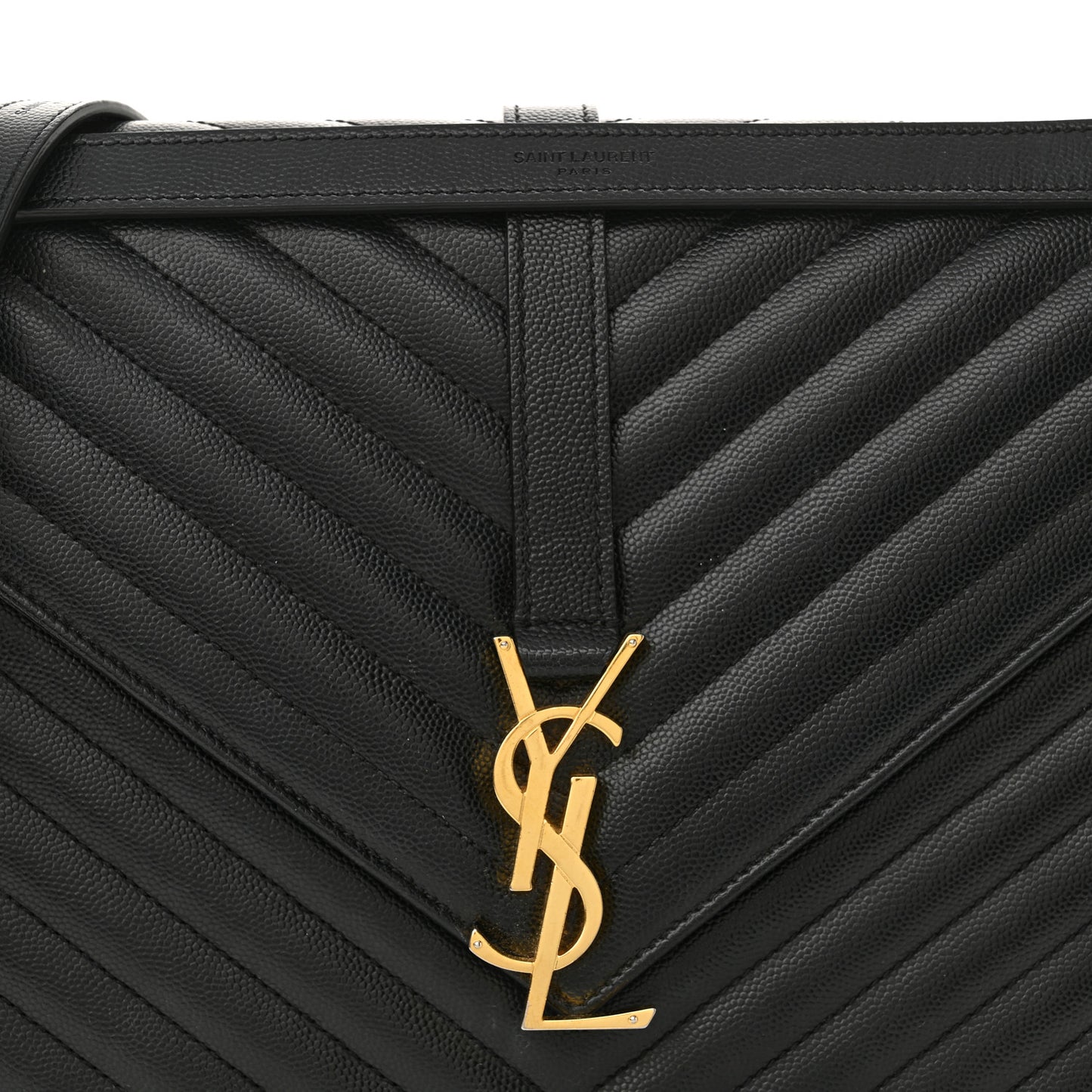 Grain De Poudre Matelasse Chevron Large Monogram Satchel Black