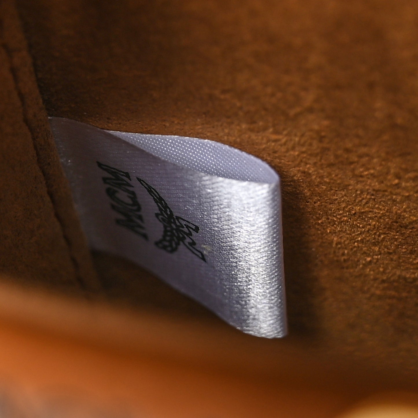 Metallic Calfskin Visetos Stark Pushlock Clutch Cognac