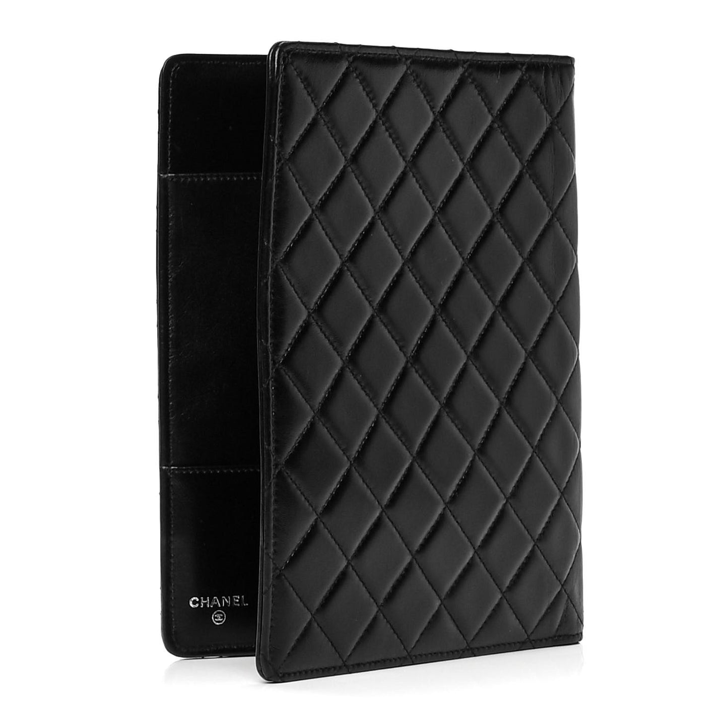 Lambskin Quilted Large Agenda Cover Black