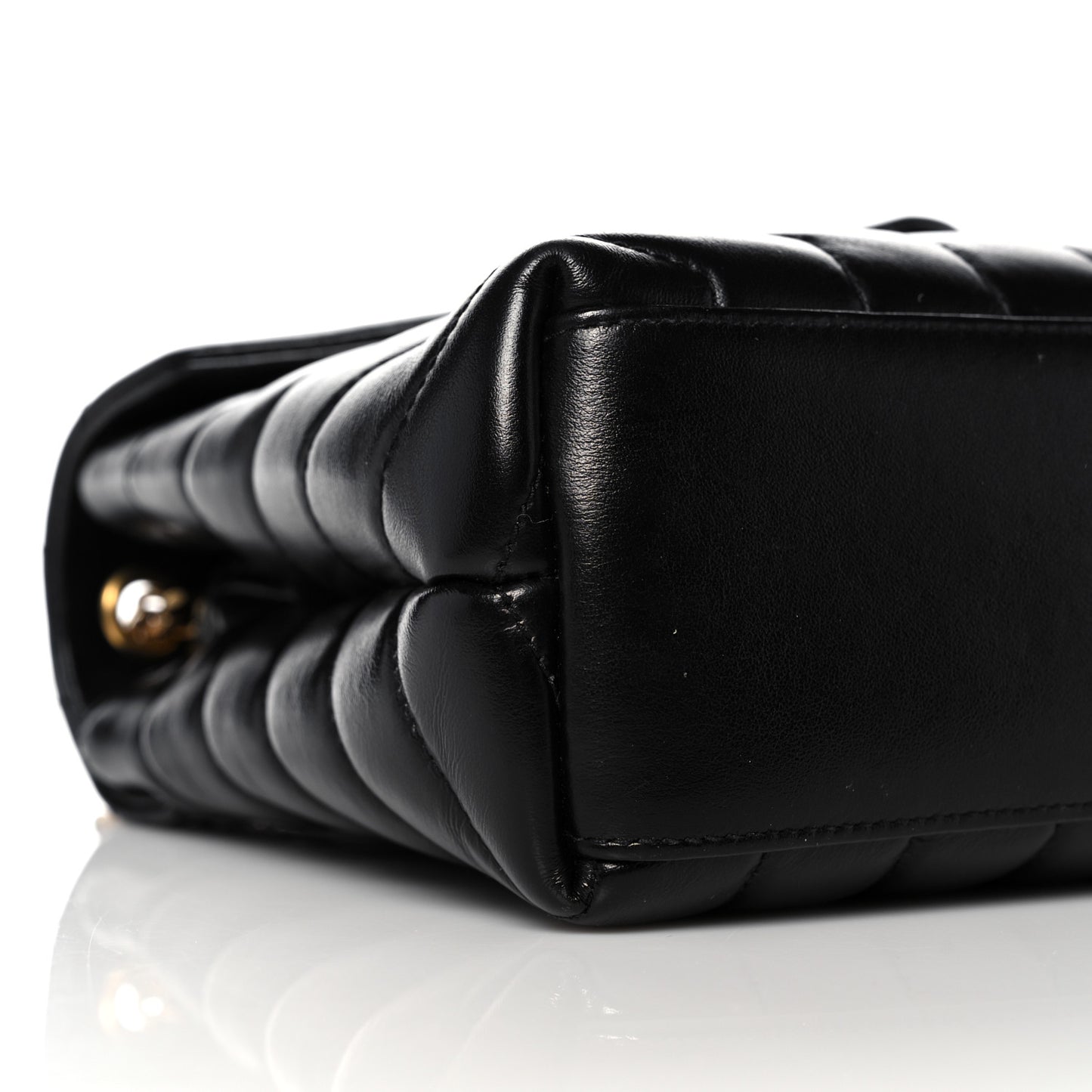 Calfskin Y Quilted Monogram Small Loulou Chain Satchel Black