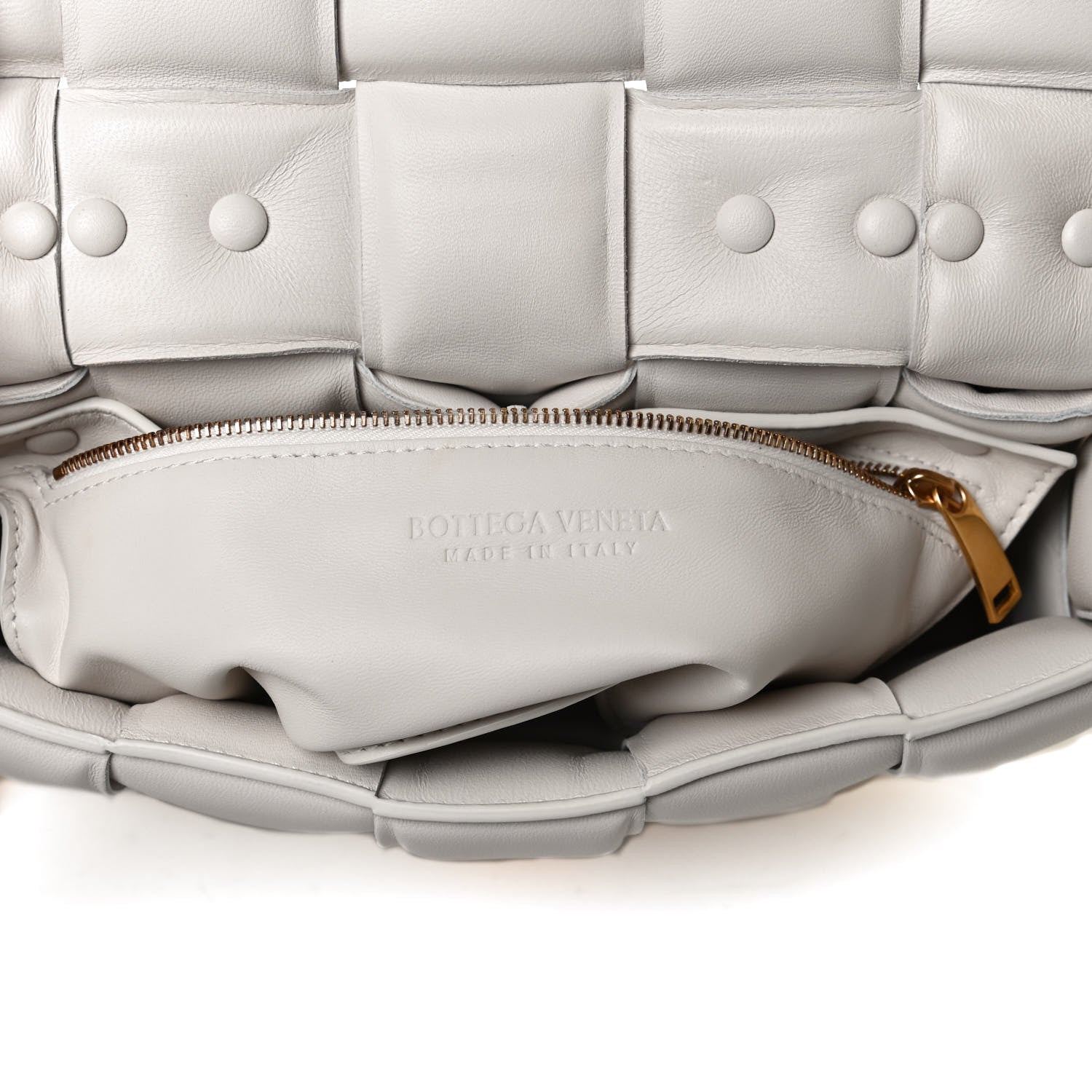 Bottega Veneta Lambskin Maxi Intreccio Padded Chain Cassette Crossbody Bag White 7 of 15