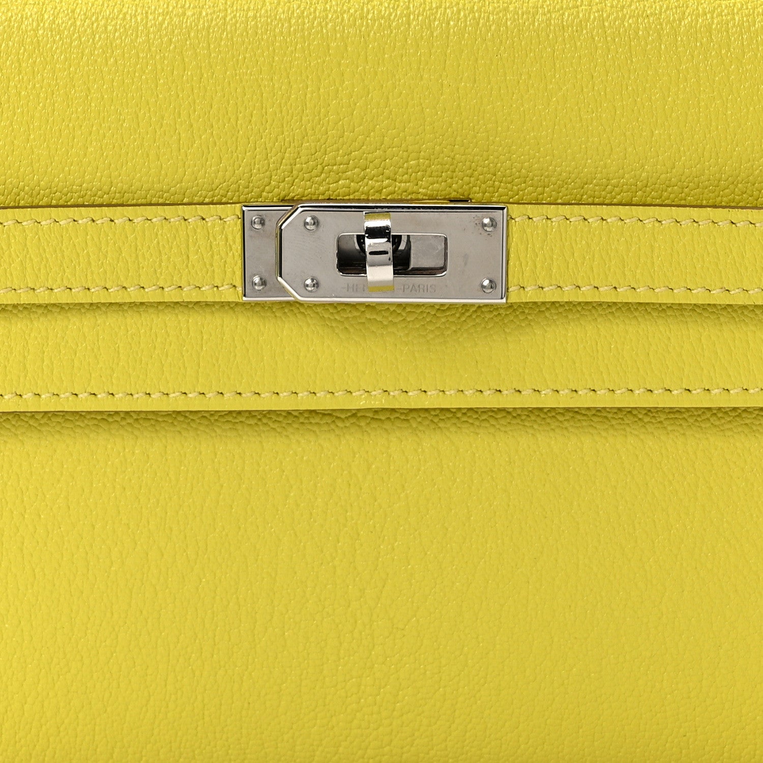 Hermes Chevre Mysore Kelly Wallet To Go Lime 8 of 11