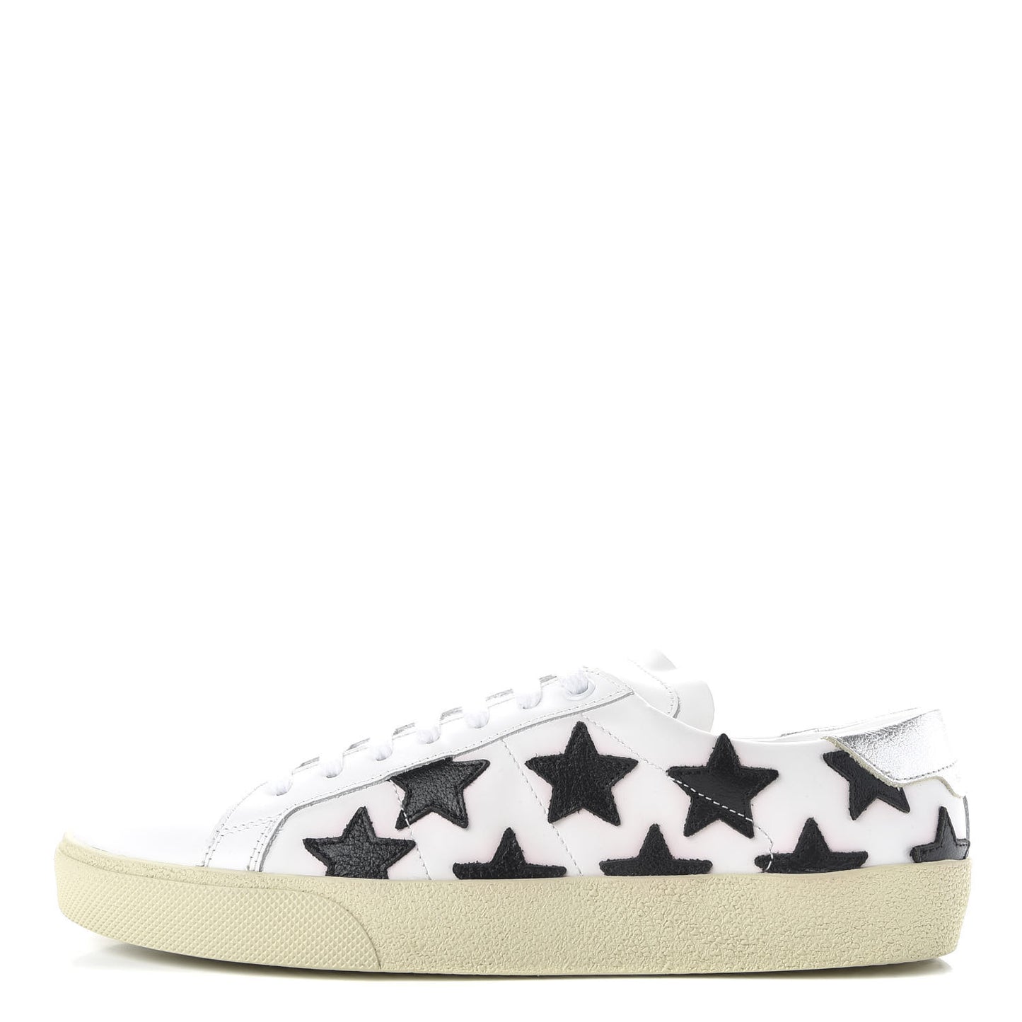 Calfskin Star Court Sneakers 39.5 White Black