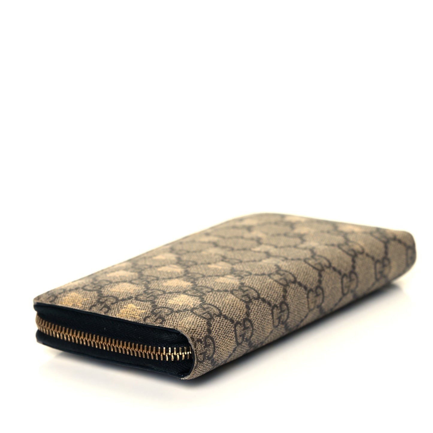 GG Supreme Monogram Bees Zip Around Wallet