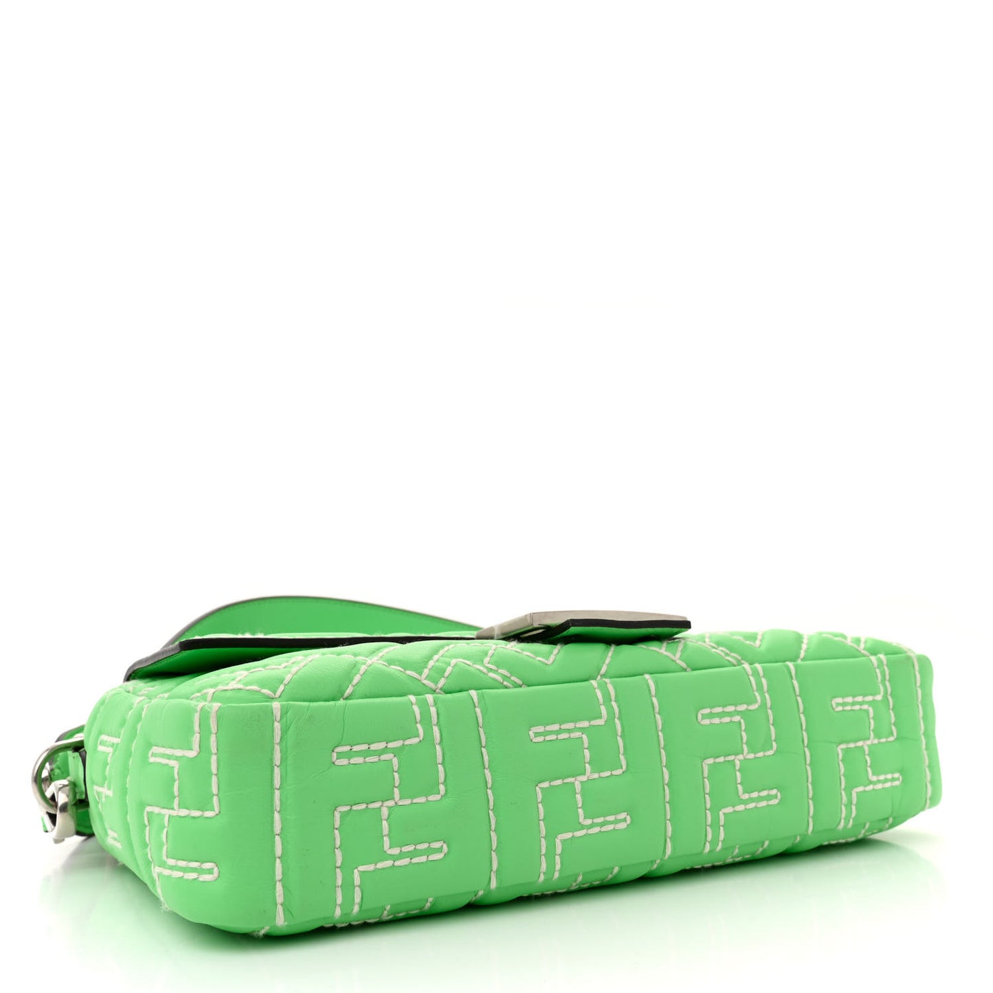 Nappa Stitched FF 1974 Embossed Baguette Edamame