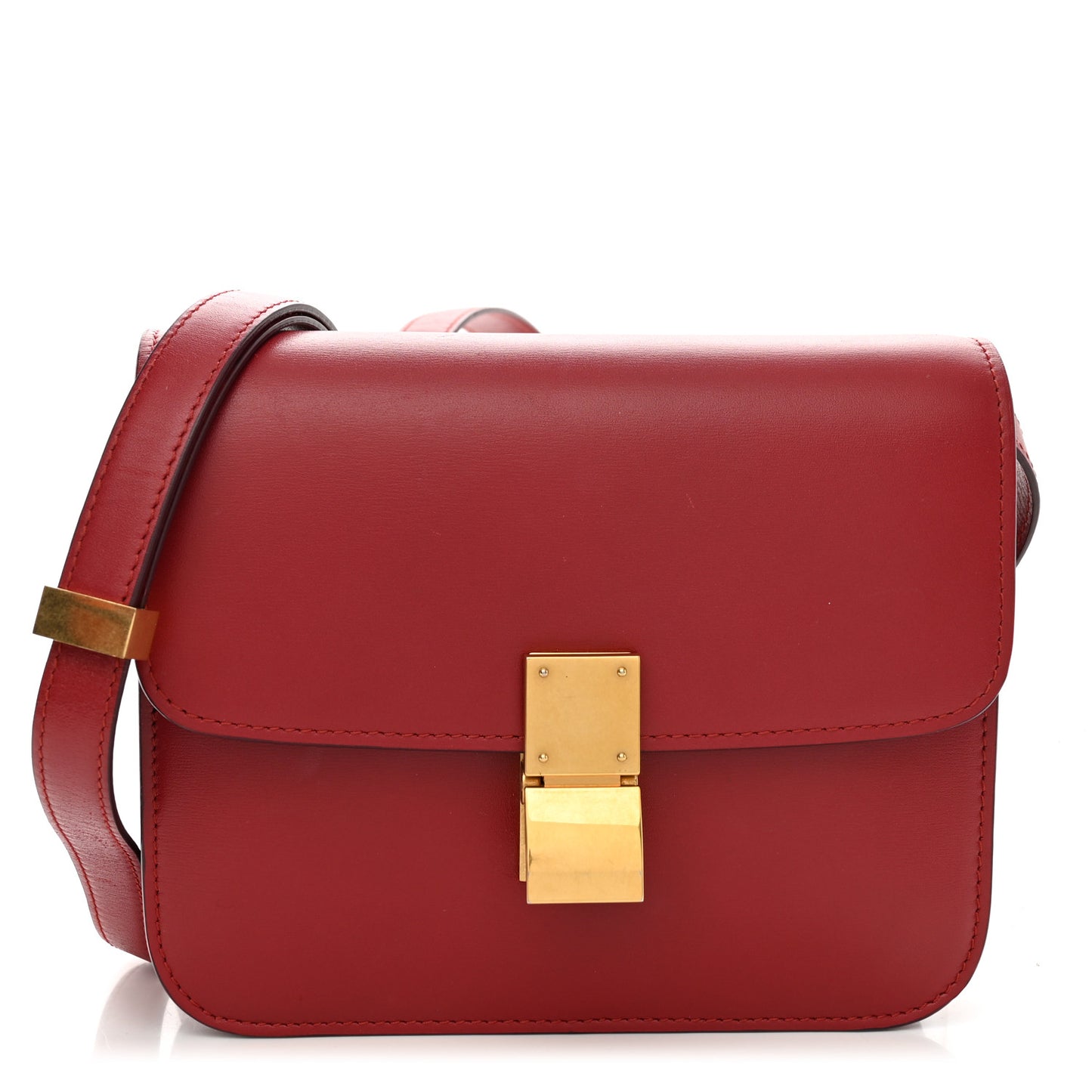 Box Calfskin Teen Classic Box Flap Bag Red