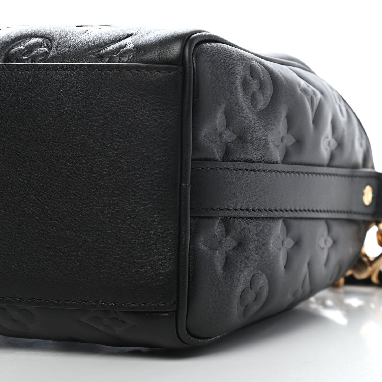 Lambskin Embossed Monogram Speedy 22 Bandouliere Black