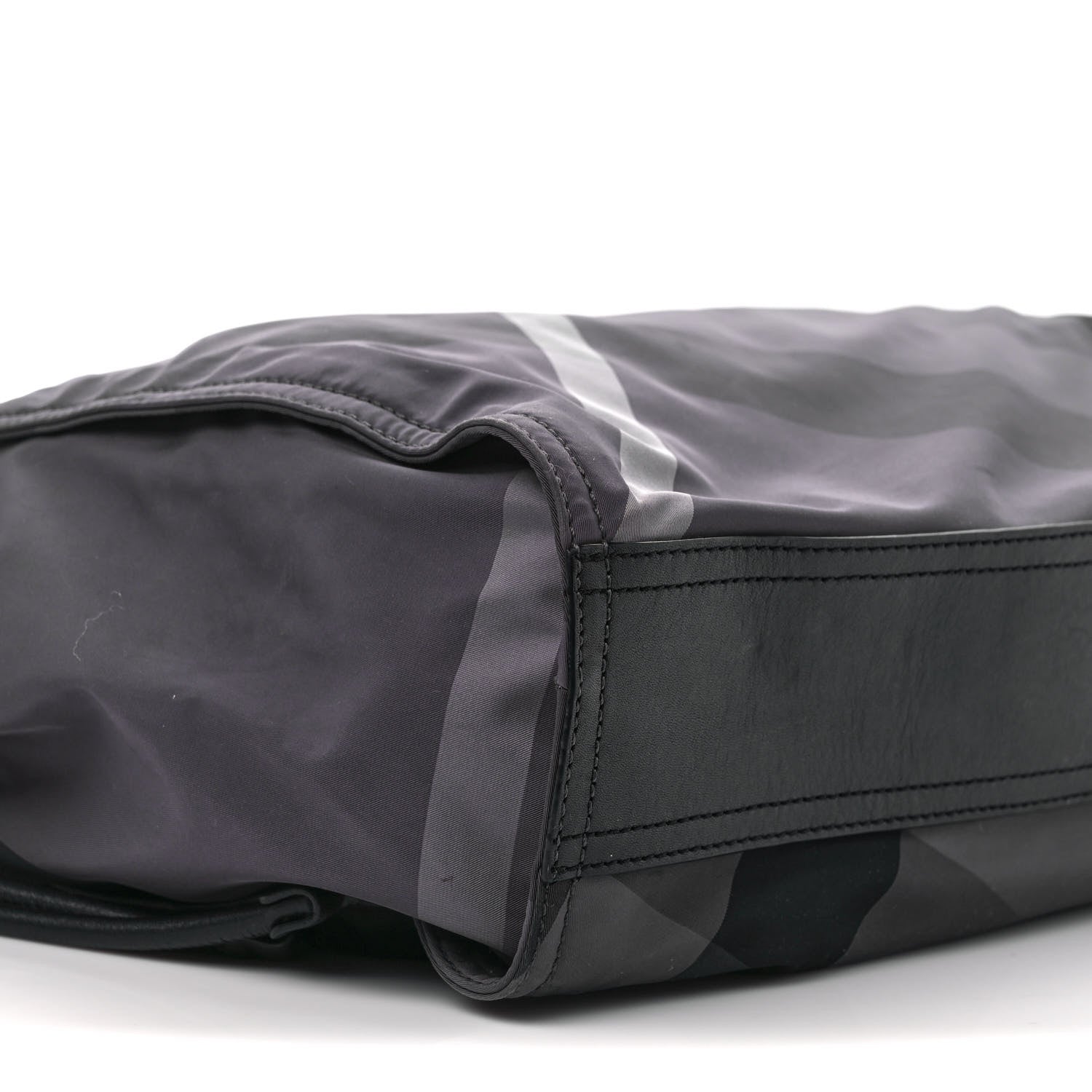 Burberry Nylon Check Buckleigh Packable Tote Charcoal 8 of 12