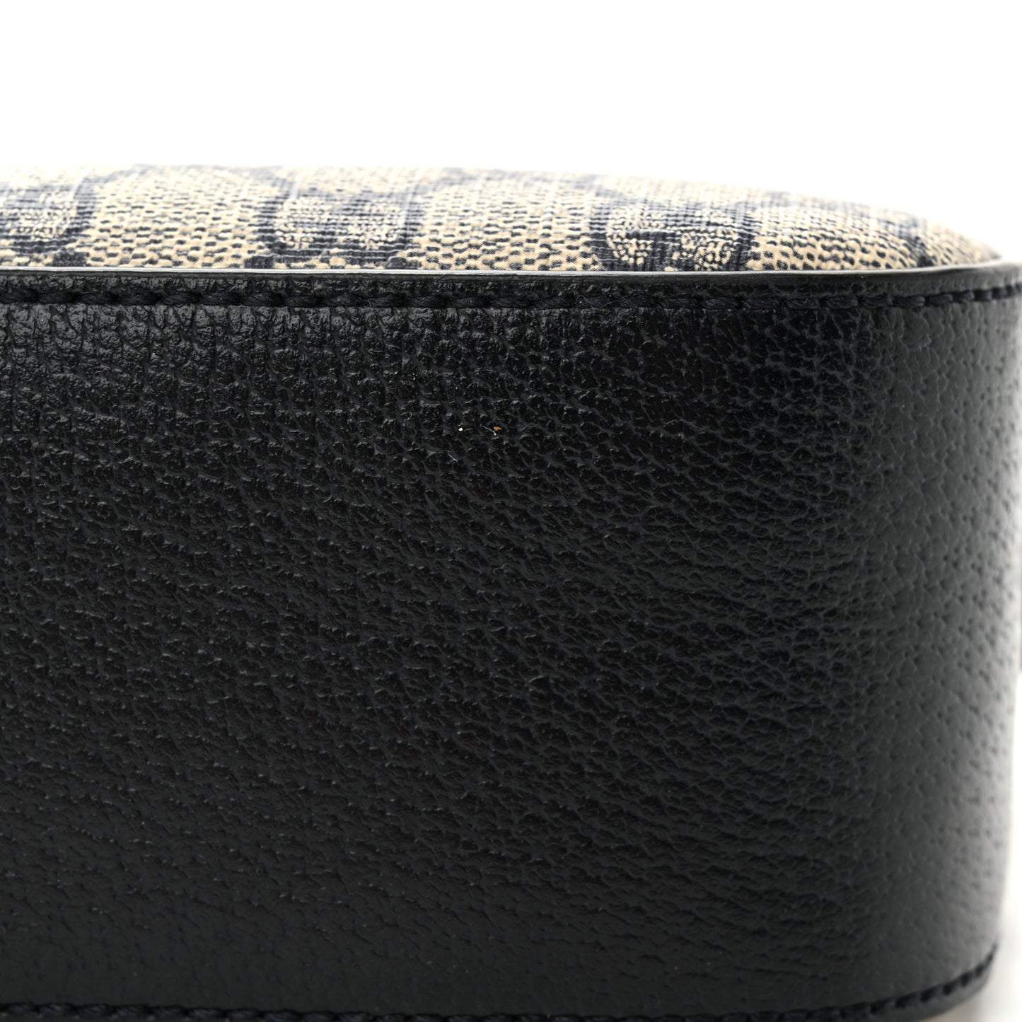 GG Supreme Monogram Textured Dollar Calfskin Web Small Ophidia Camera Bag Beige Blue