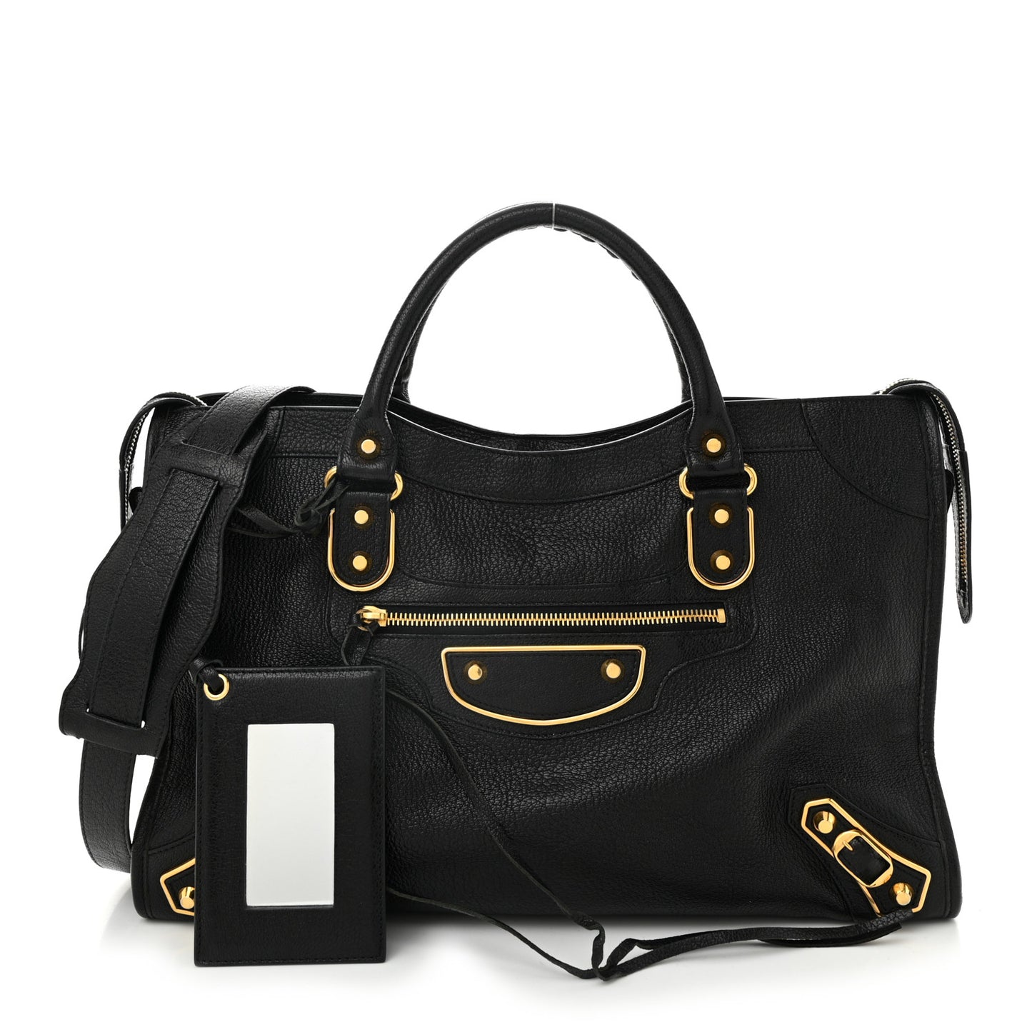 Chevre Gold Metallic Edge Hardware City Black