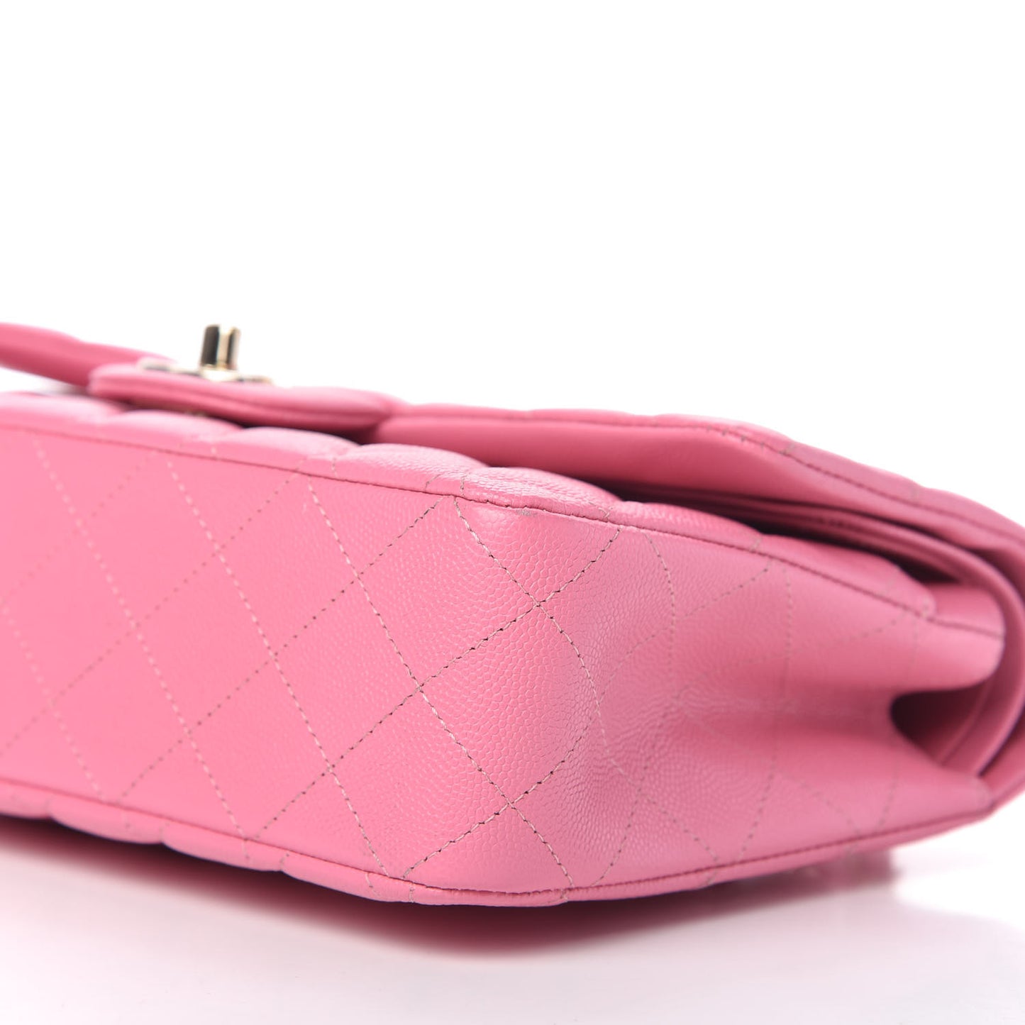 Caviar Quilted Medium Double Flap Pink