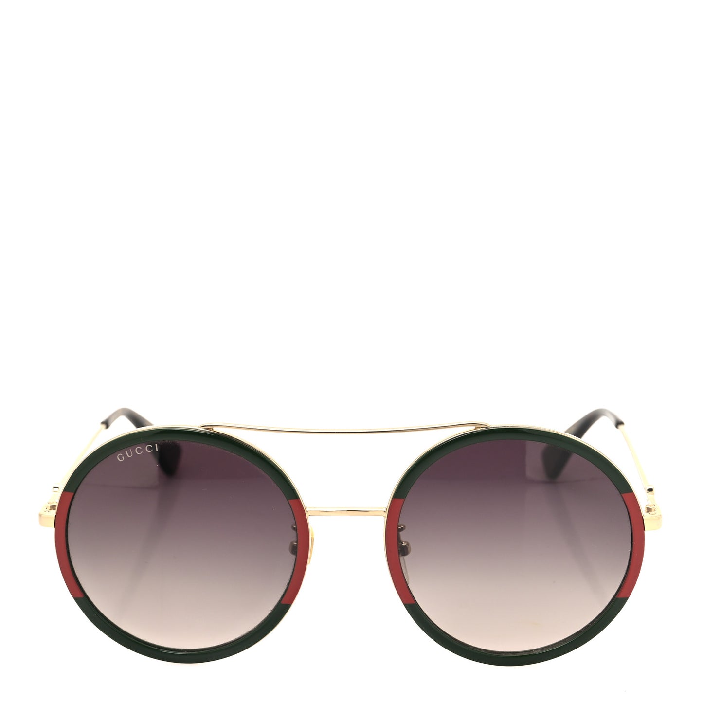 Metal Round Frame Sunglasses GG0061S Green Red