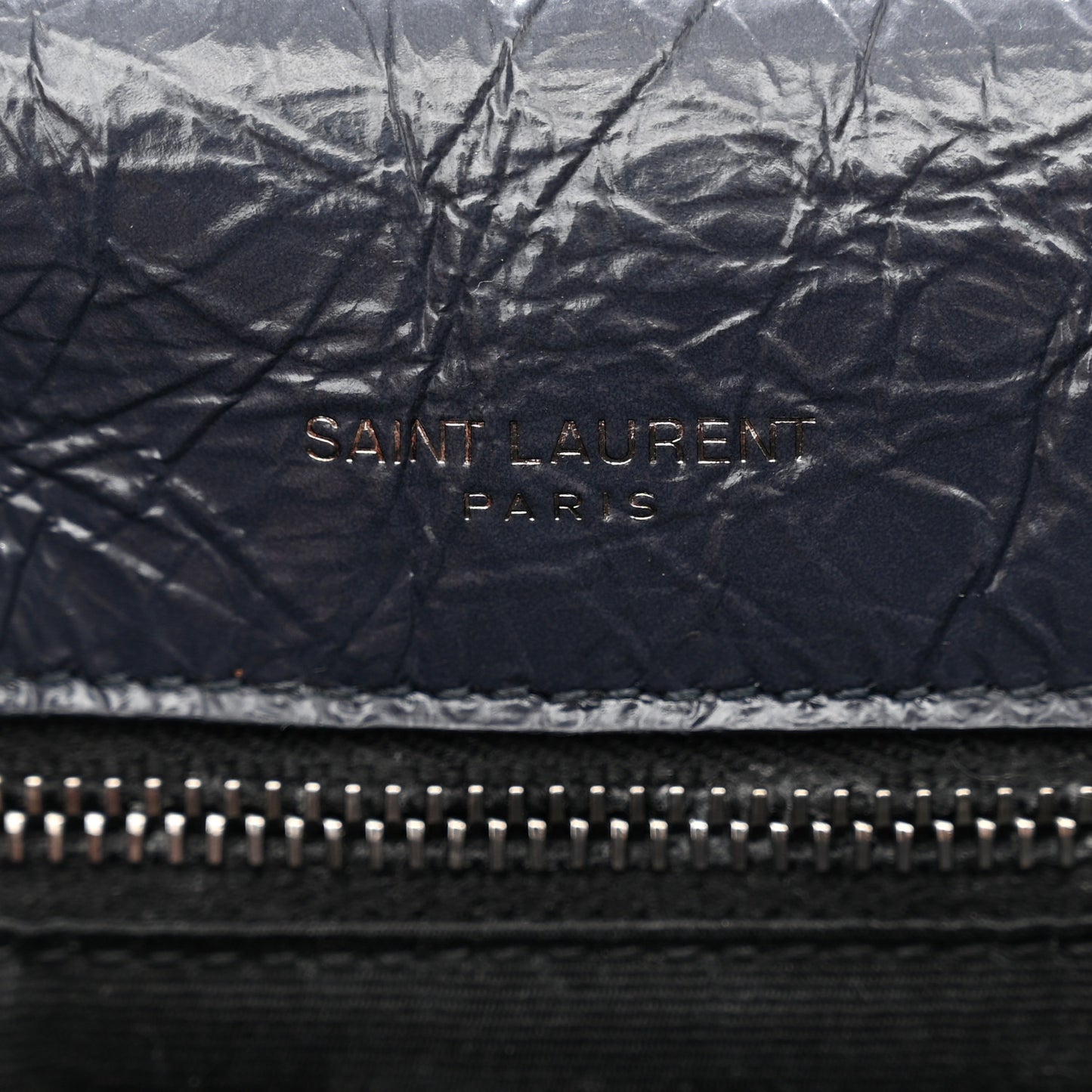 Crinkled Calfskin Matelasse Monogram Medium Niki Chain Satchel Deep Marine