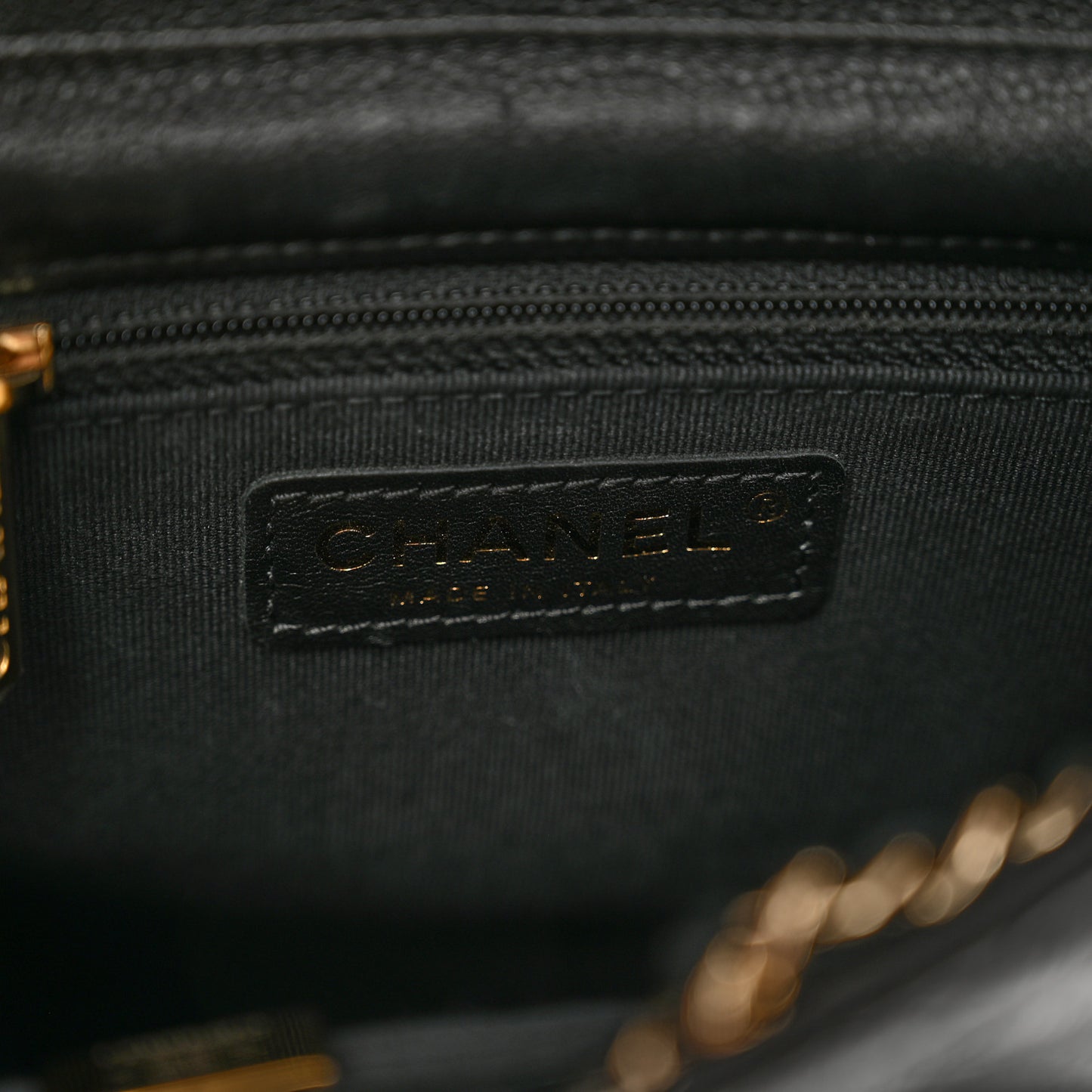 Caviar Quilted Pockets Backpack Black