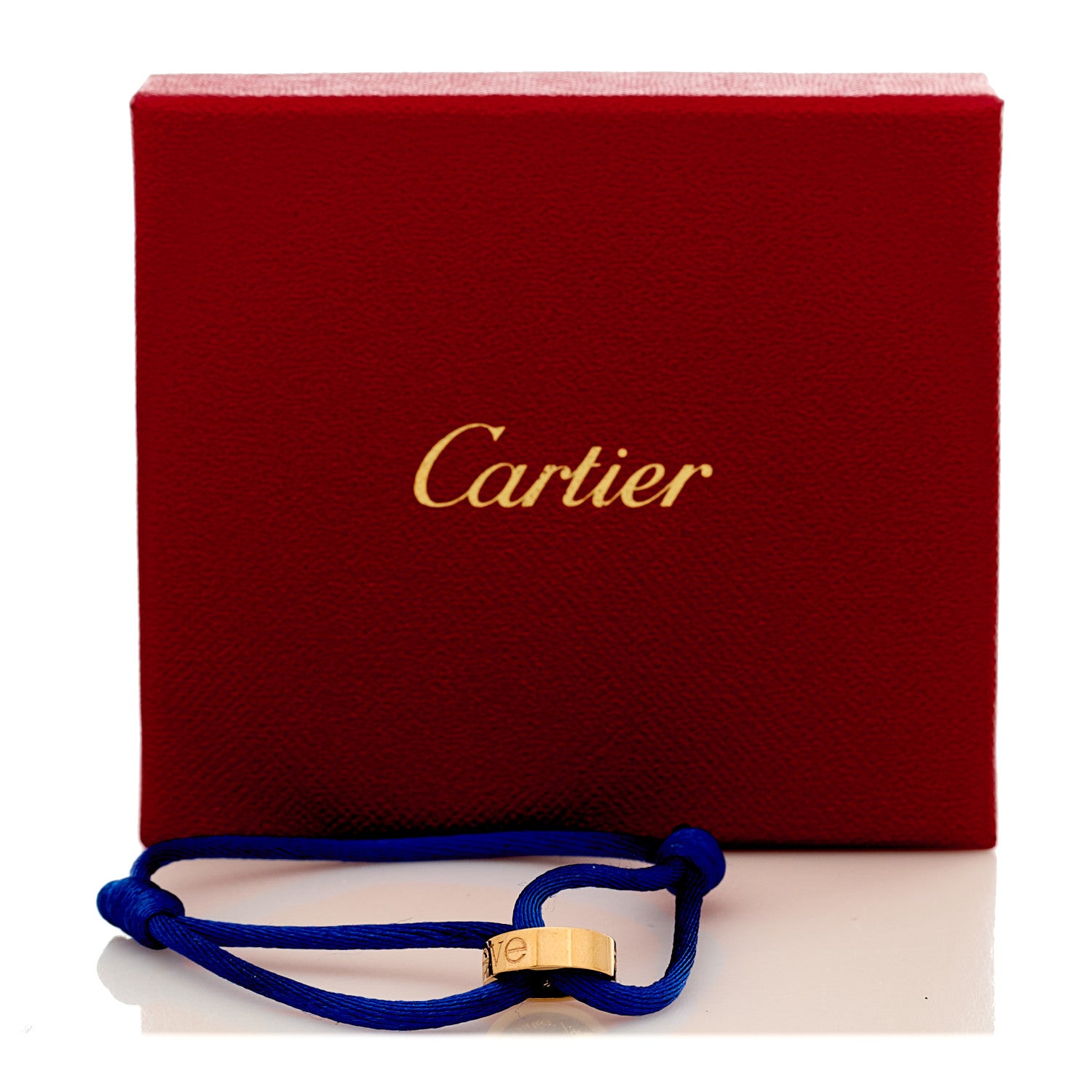 Cartier 18K Pink Gold Charity LOVE Adjustable Cord Bracelet Blue 6 of 6