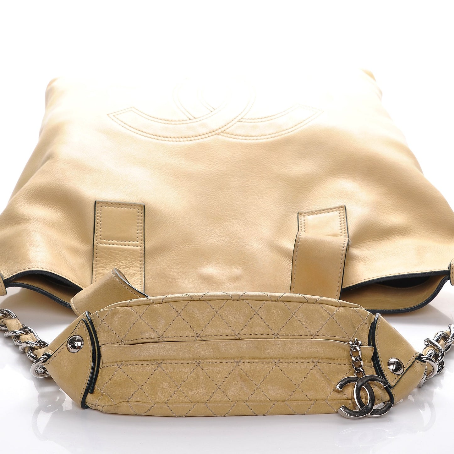 Lambskin Edgy Tote Beige