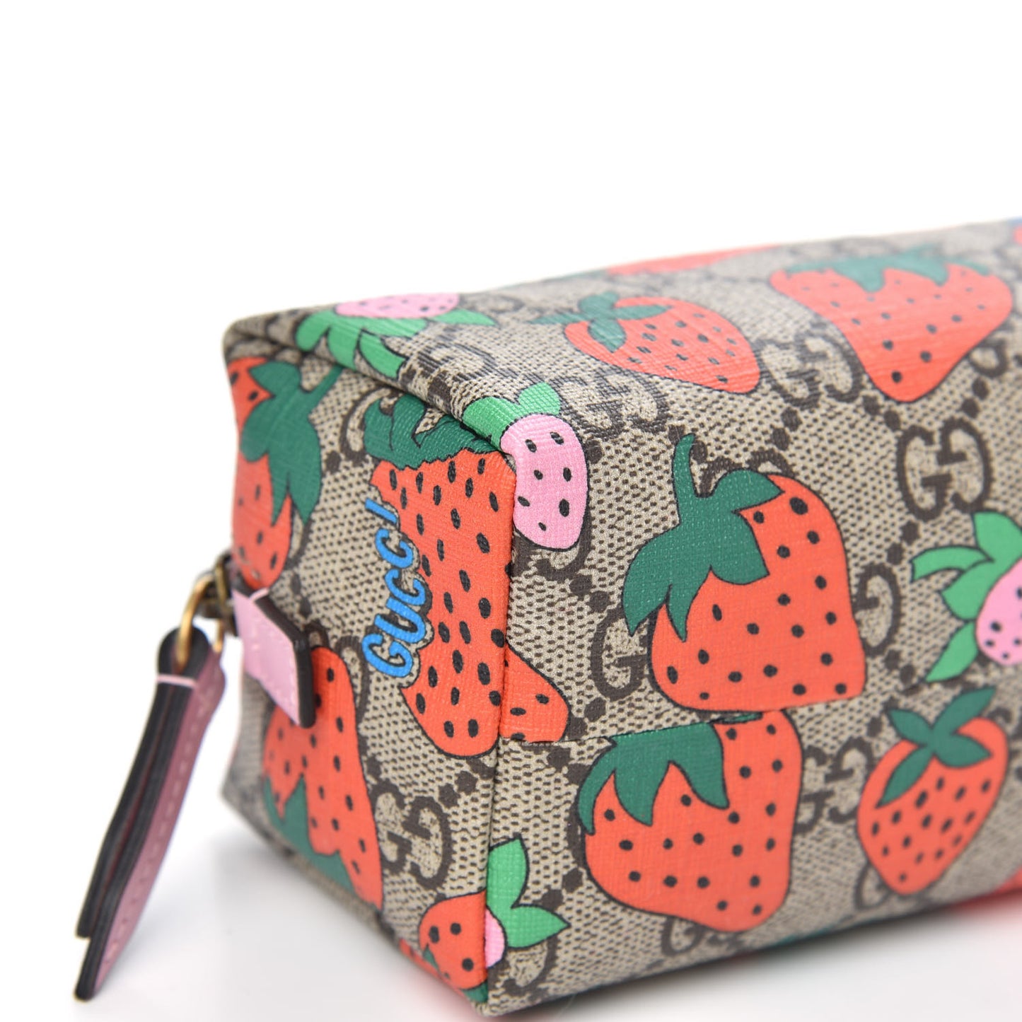 GG Supreme Monogram Strawberry Cosmetic Case
