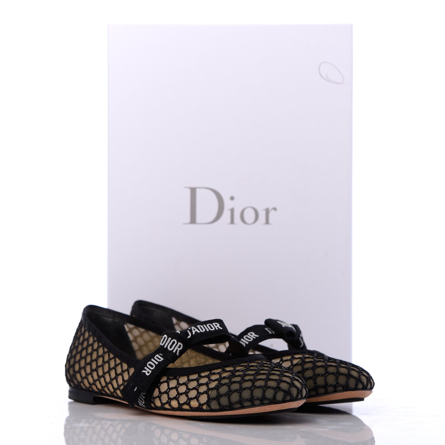 Christian Dior Resille Ribbon Miss J'Adior Ballet Flat 37 Black 17 of 17