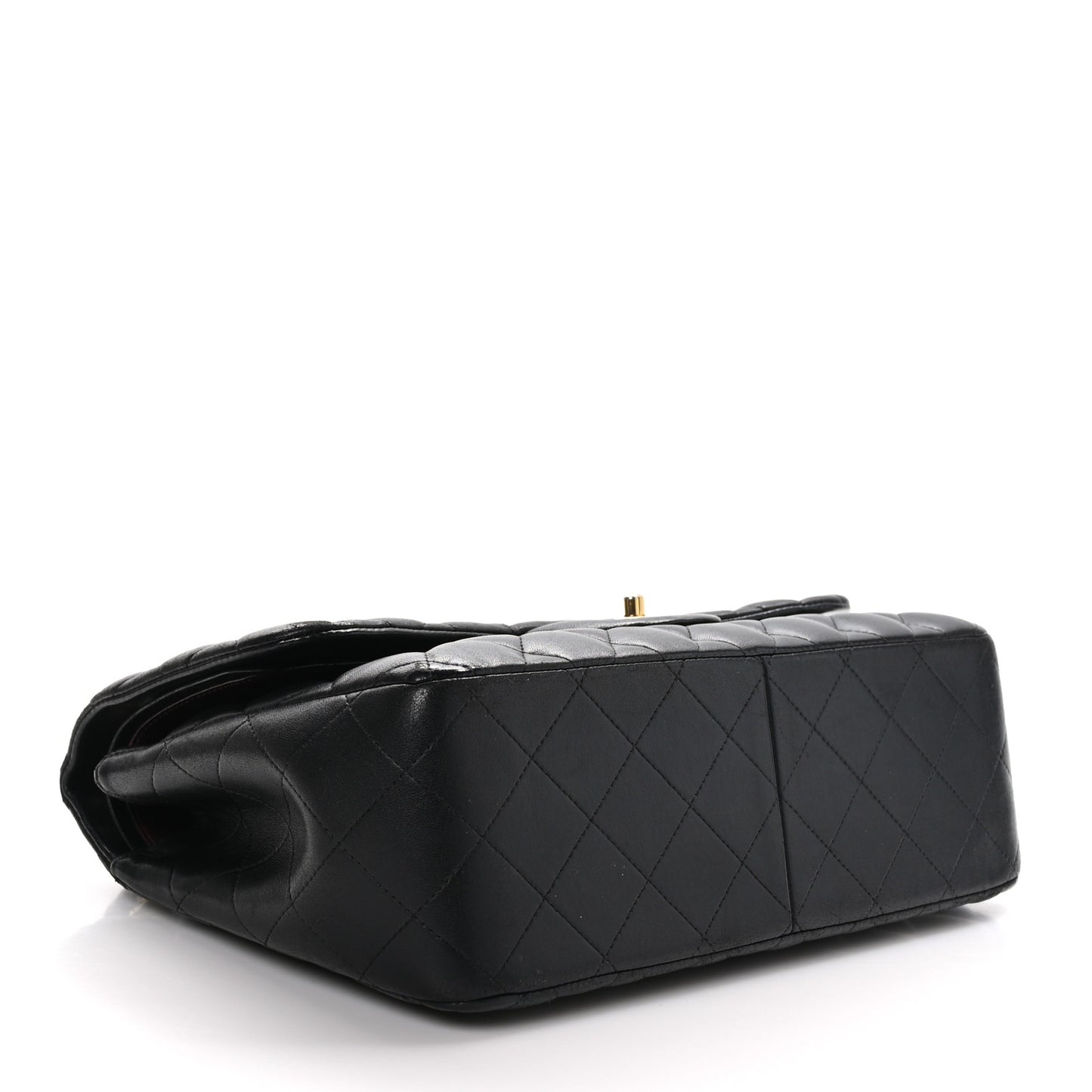 Lambskin Quilted Jumbo Double Flap Black