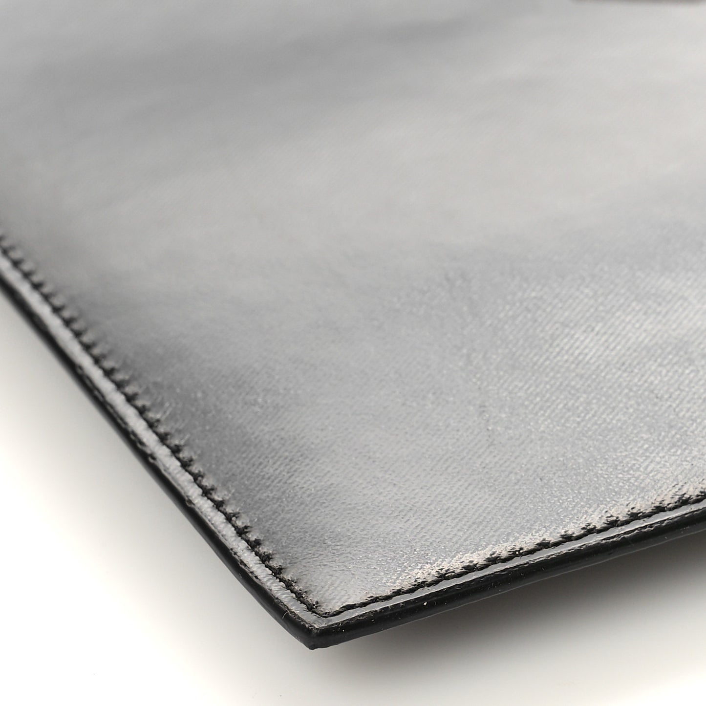 Smooth Calfskin TB Patch Zip Pouch Black Multicolor