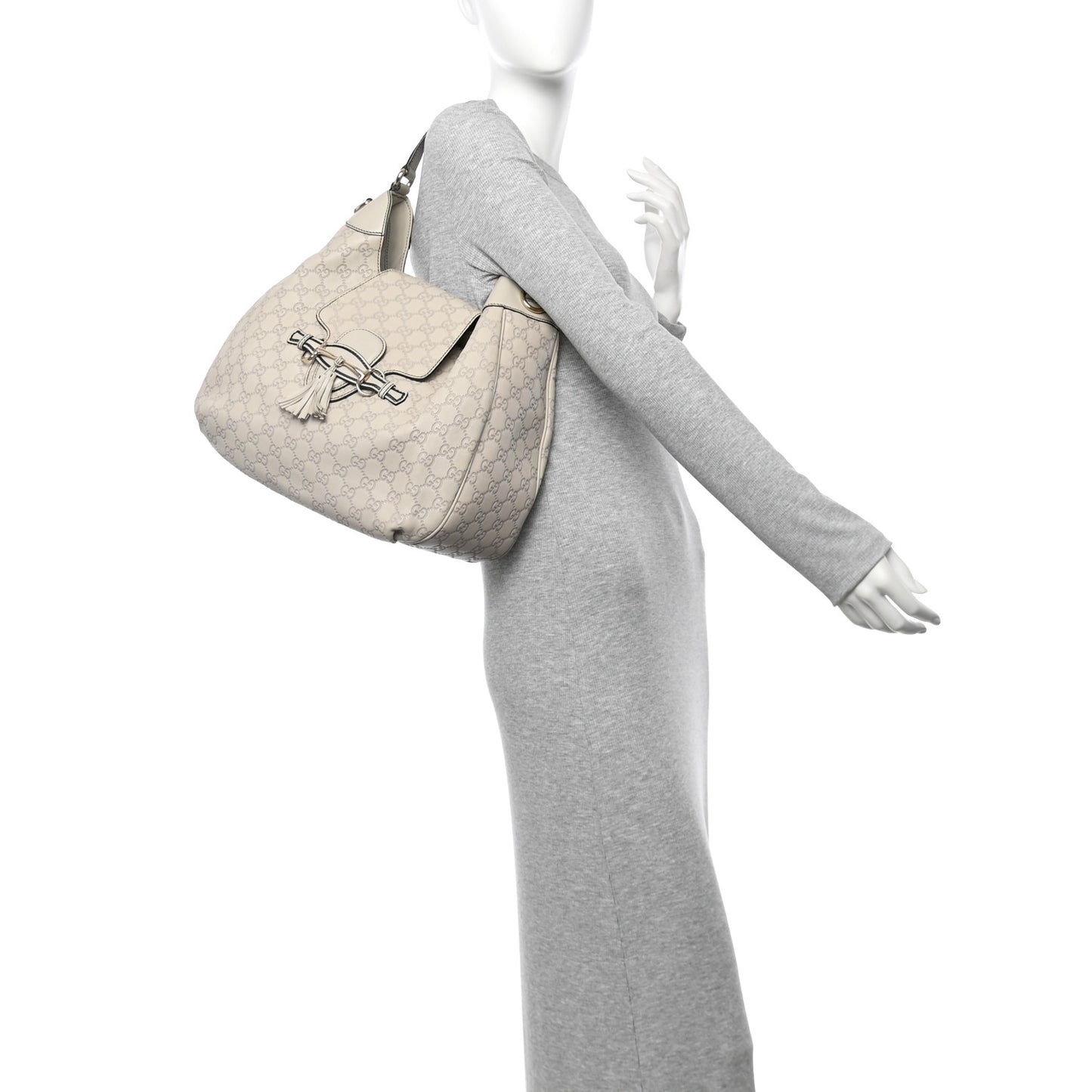 Guccissima Signature Medium Emily Hobo Mystic White