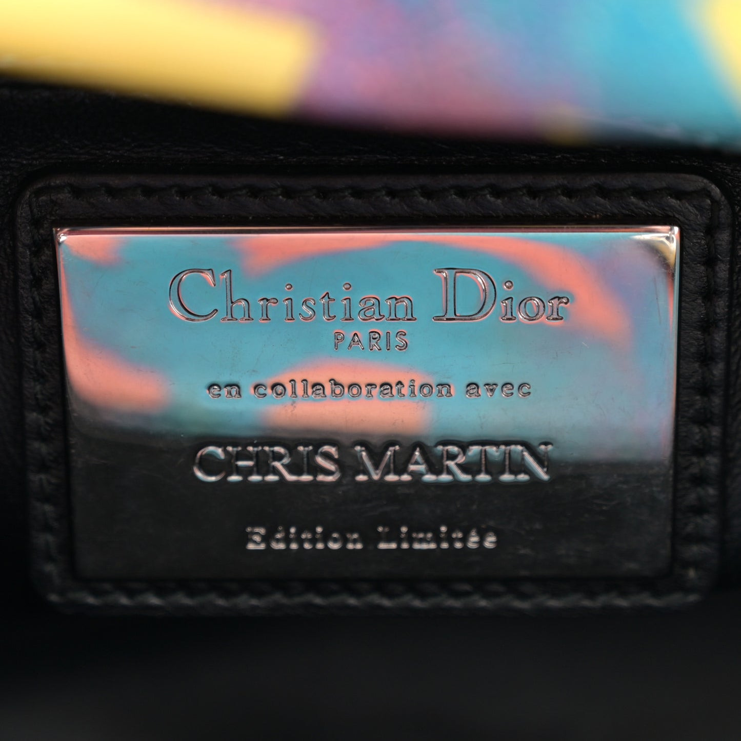 X CHRIS MARTIN Printed Medium Lady Dior Art Multicolor