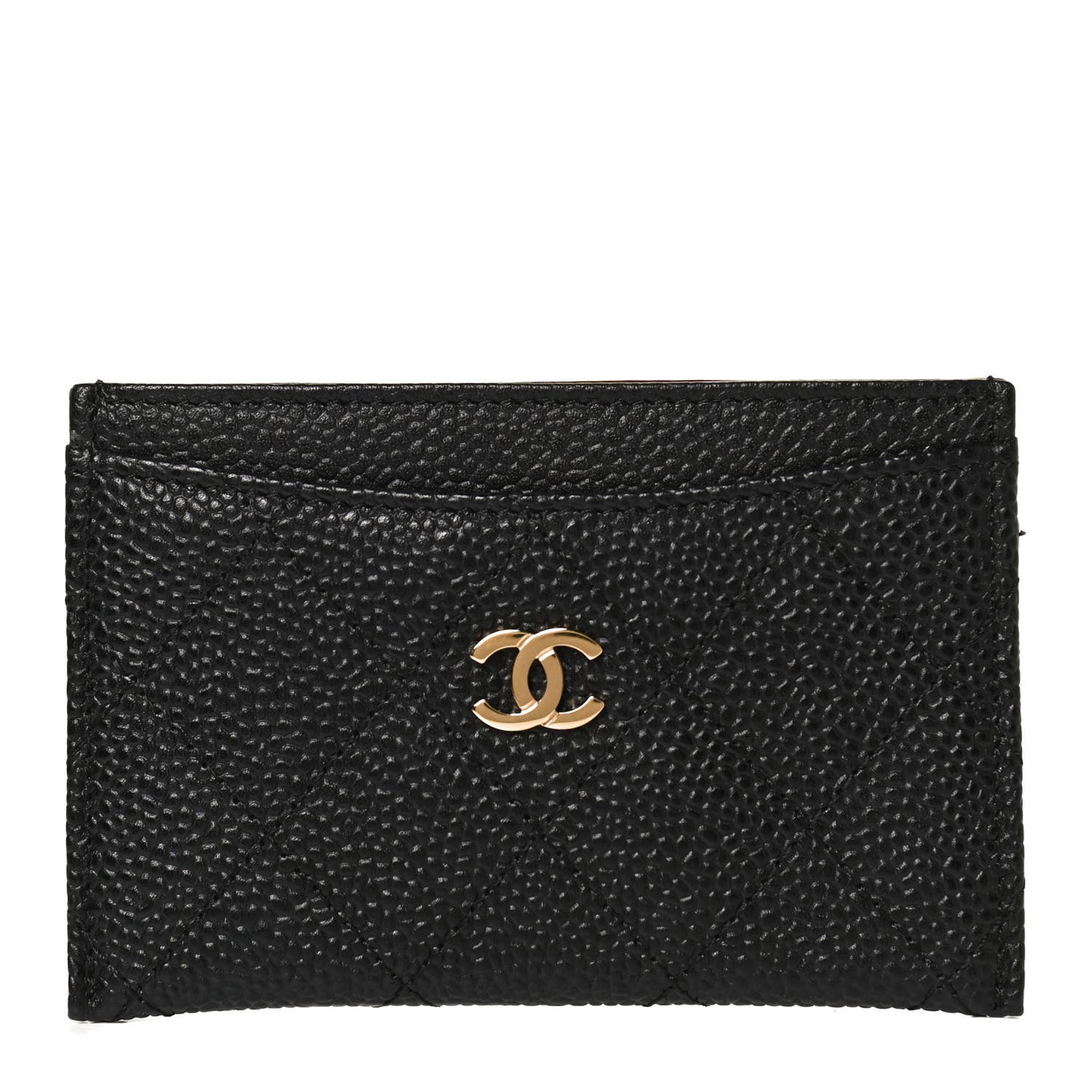 Caviar Quilted Card Holder Black