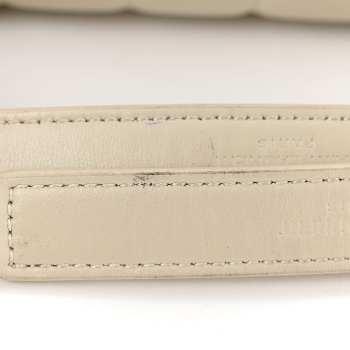Calfskin Y Quilted Monogram Small Loulou Chain Satchel Blanc Vintage