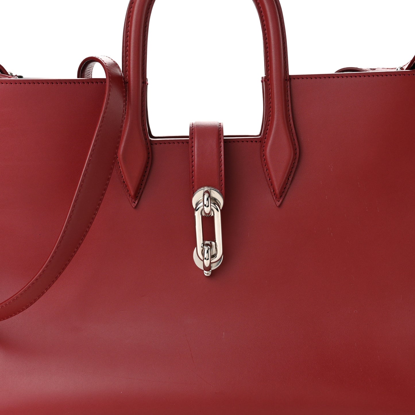 Calfskin Maillon Large Shopping Tote Rouge Bordeaux