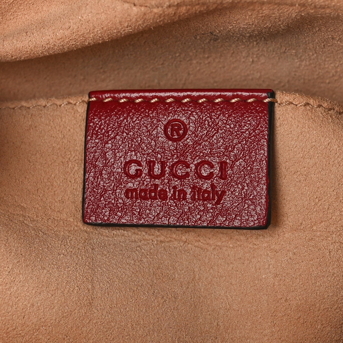 Monogram Azalea Calfskin Matelasse Diagonal Small GG Marmont Chain Shoulder Bag Beige Ebony New Cherry Red