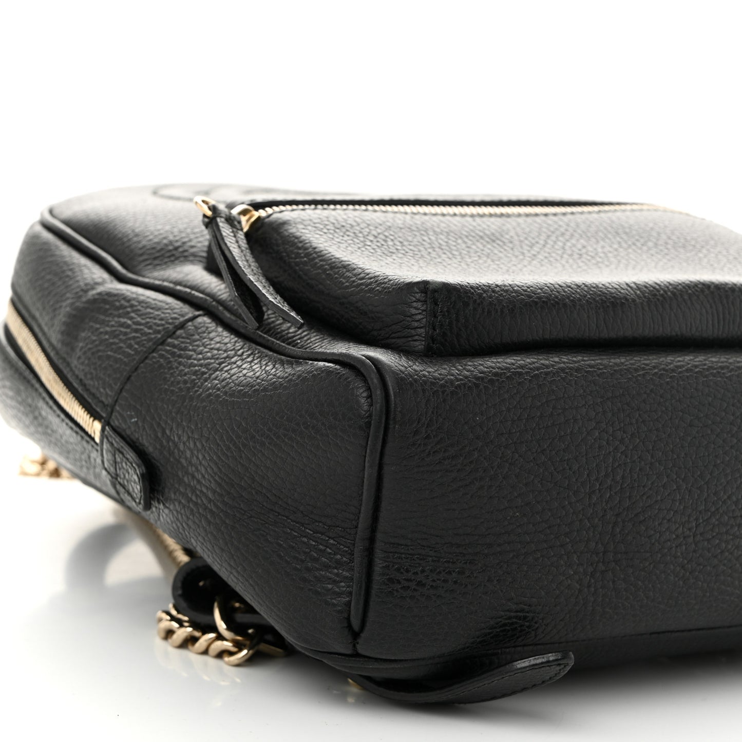 Pebbled Calfskin Soho Chain Backpack Black