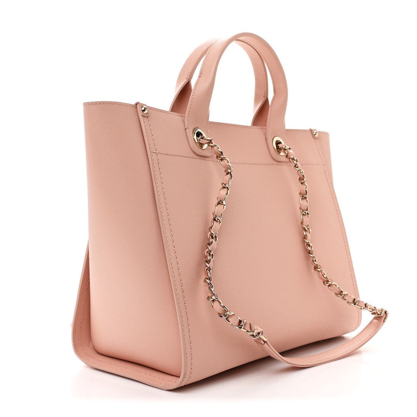Caviar Small Studded Deauville Tote Light Pink