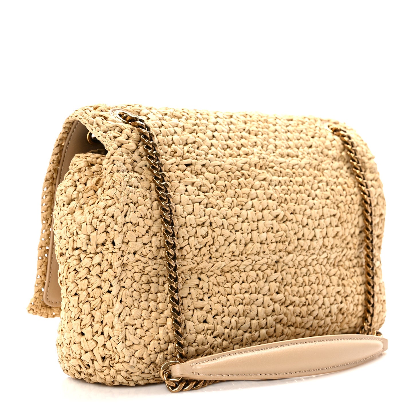Raffia Monogram Medium Jamie Natural Avorio