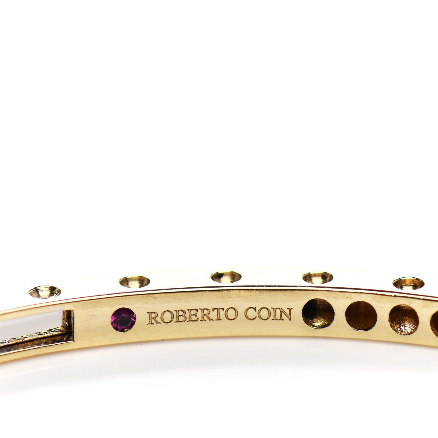 18K Yellow White Gold Diamond Pois Moi Chiodo Cuff Bracelet