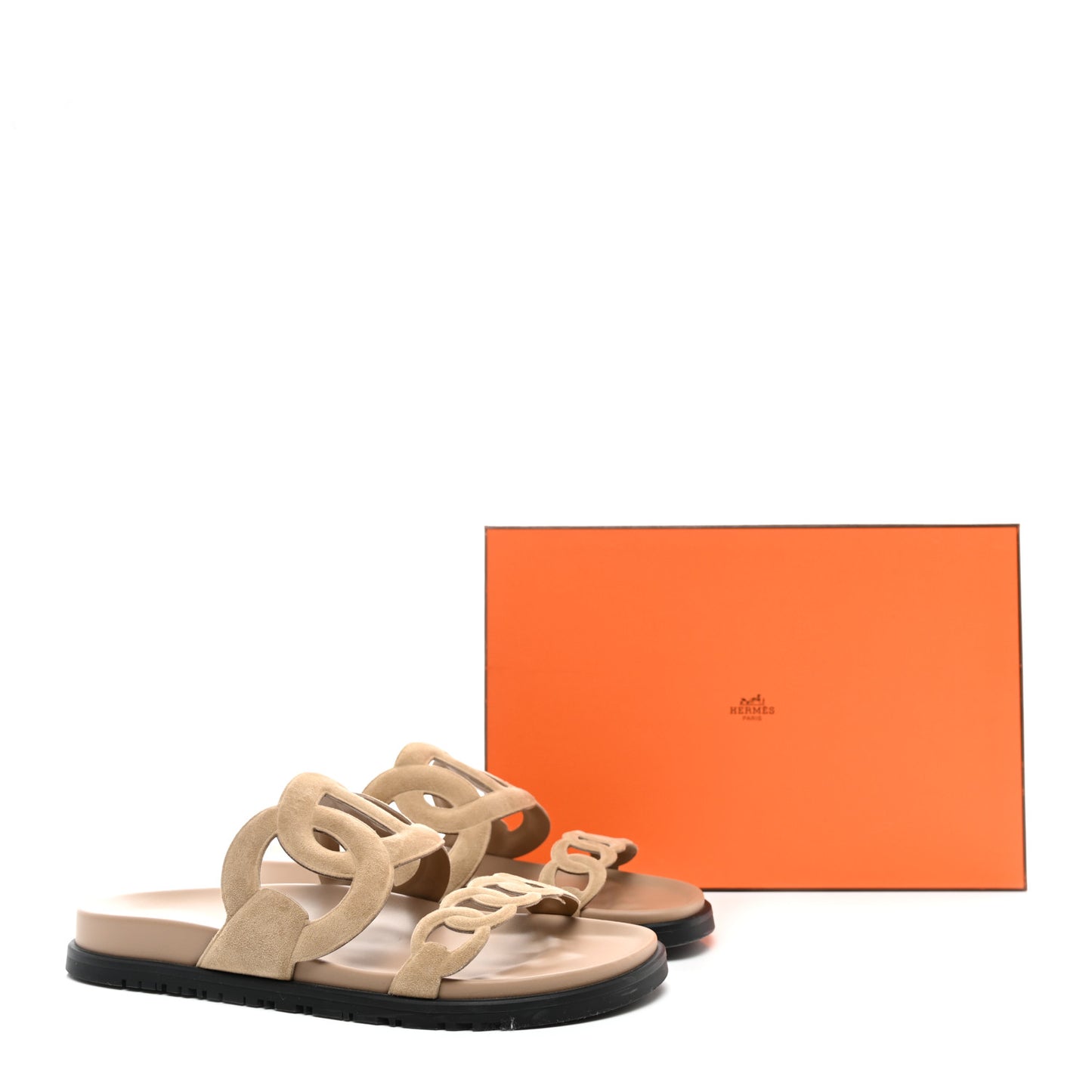 Suede Goatskin Extra Sandals 40 Beige Argile