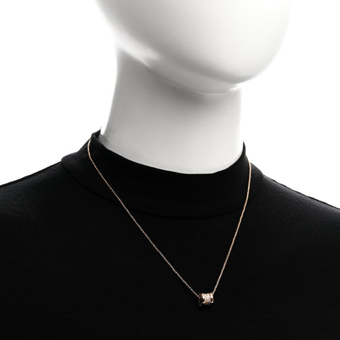 18K Rose Gold Diamond Small B.Zero1 Pave Pendant Necklace
