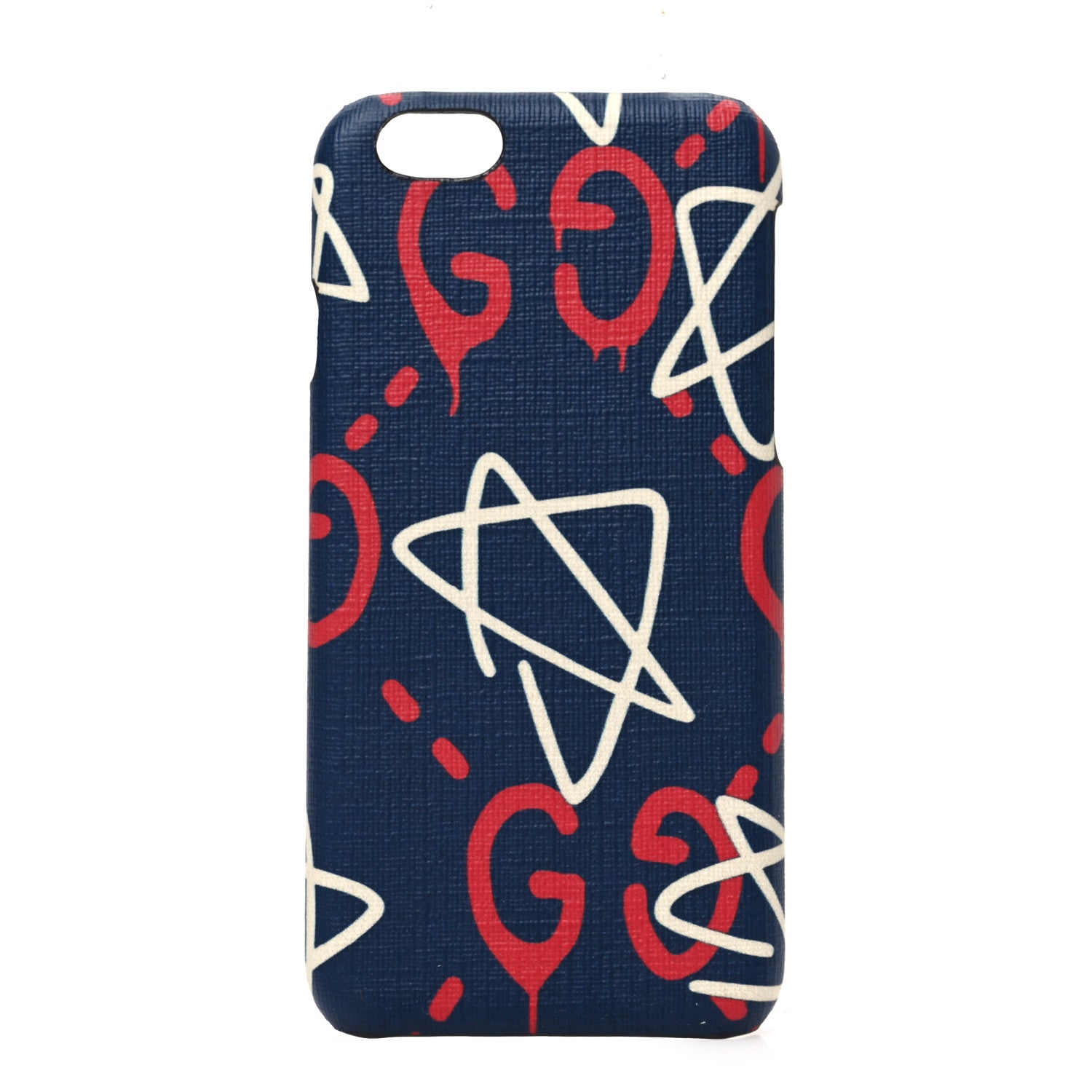 Gucci Calfskin GucciGhost iPhone 7/8 Case Blue Agata Hibiscus Red 1 of 6
