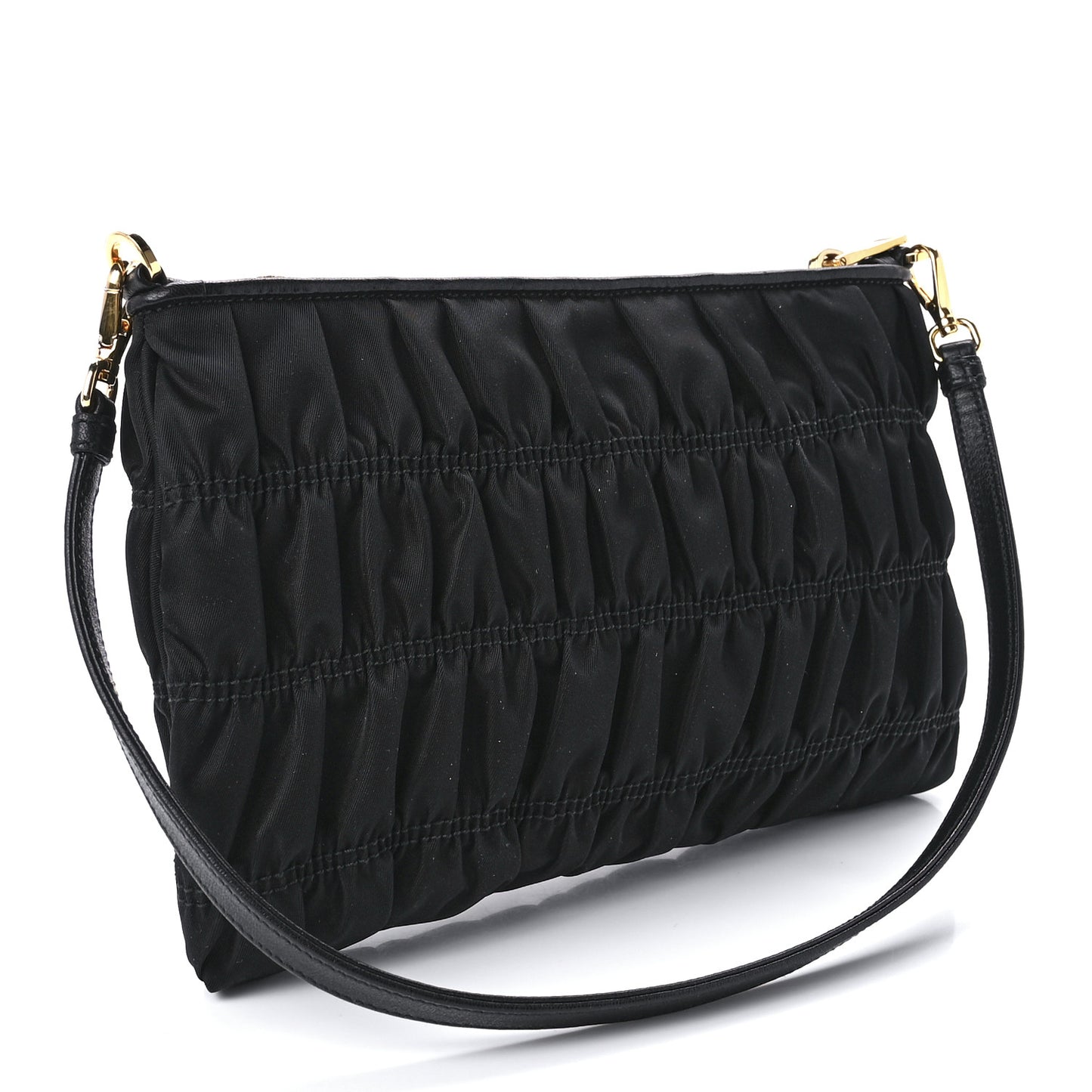 Tessuto Nylon Gaufre Wristlet Black