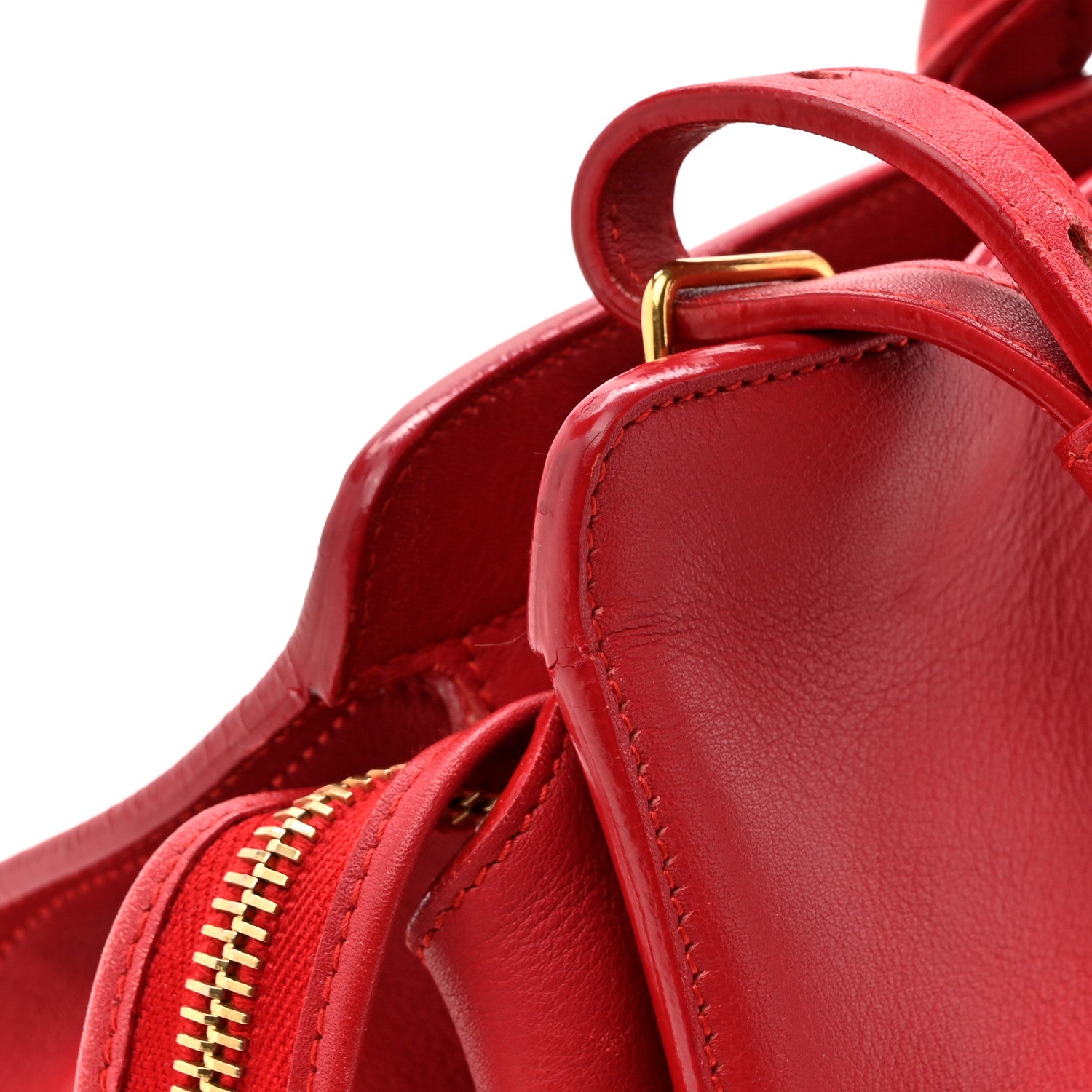 Saint Laurent Calfskin Small Monogram Cabas Lipstick Red 18 of 25