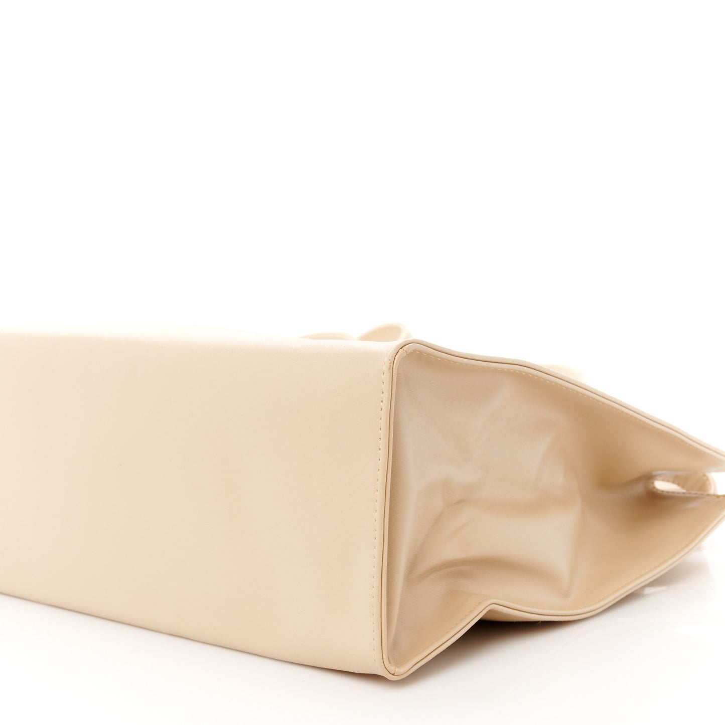 Vegan Leather Medium Shopping Bag Cream