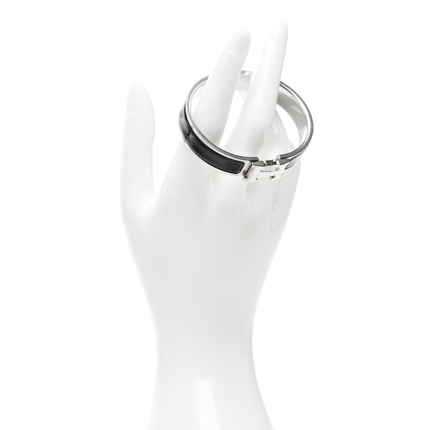 Enamel Narrow Clic Clac H Bracelet PM Black