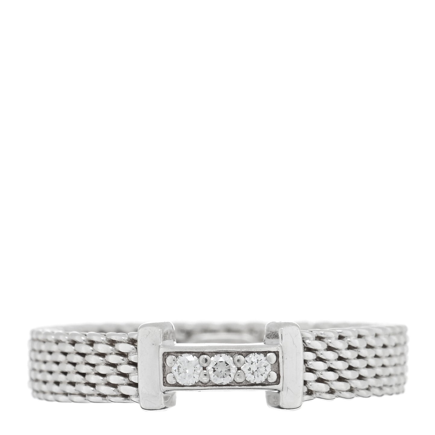 Sterling Silver Diamond Somerset Mesh Band Ring 49 5