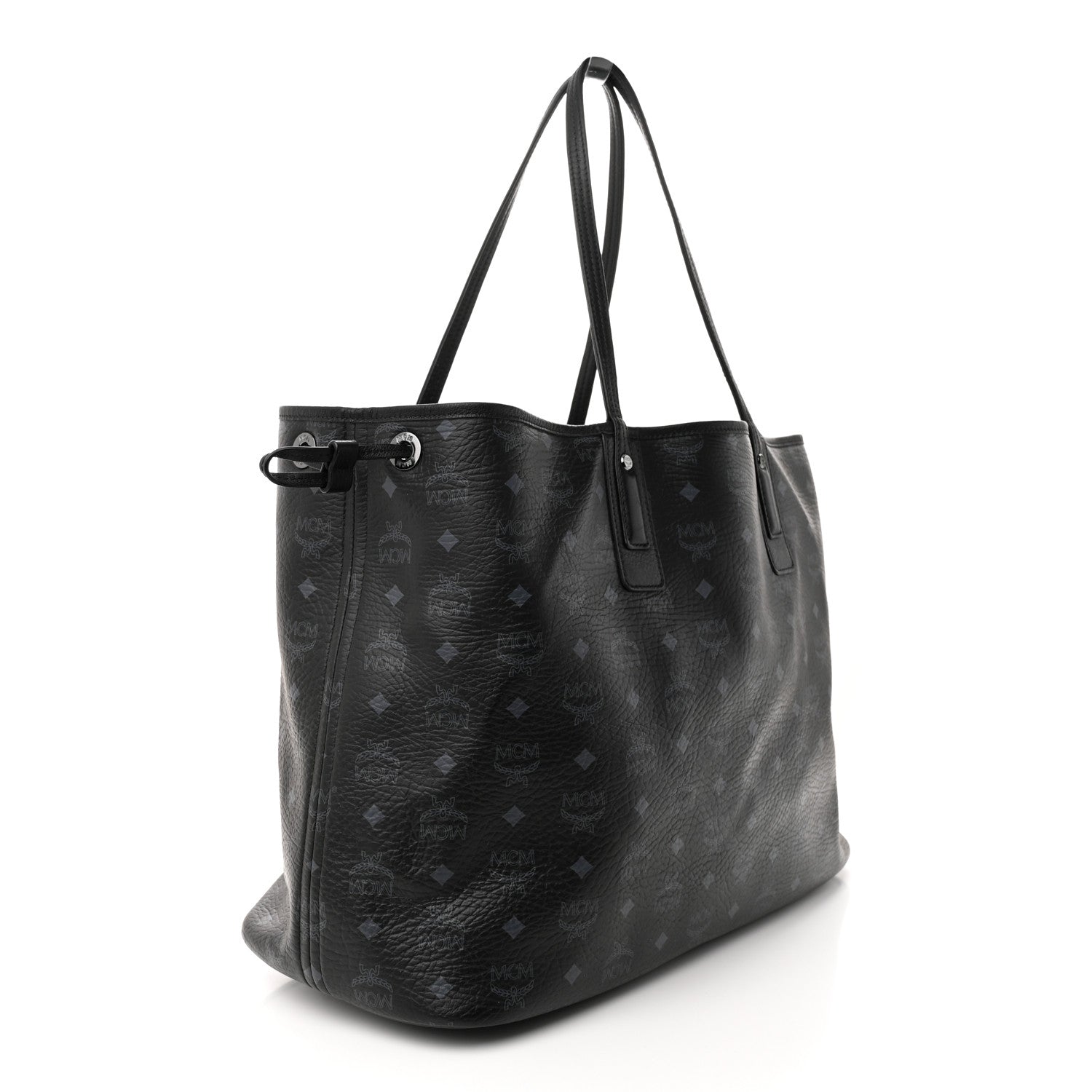 MCM Visetos Large Liz Reversible Shopper Tote Black 3 of 10