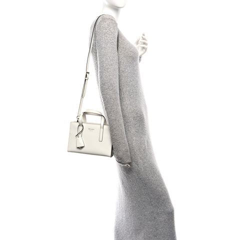 Spazzolato Mini Re-Edition 1995 Double Handle Handbag White