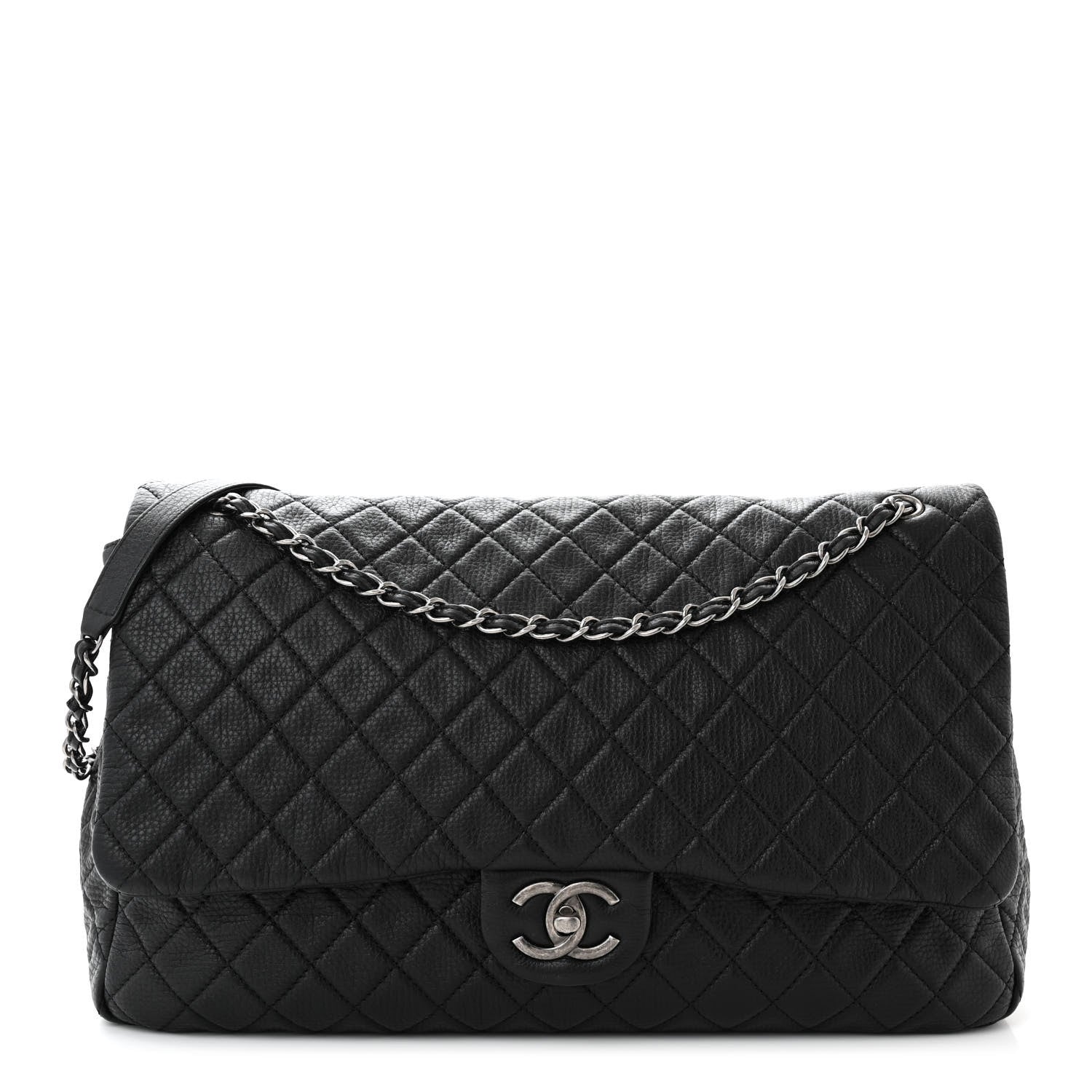 Chanel Calfskin Quilted XXL Travel Flap Bag Black 1 of 11