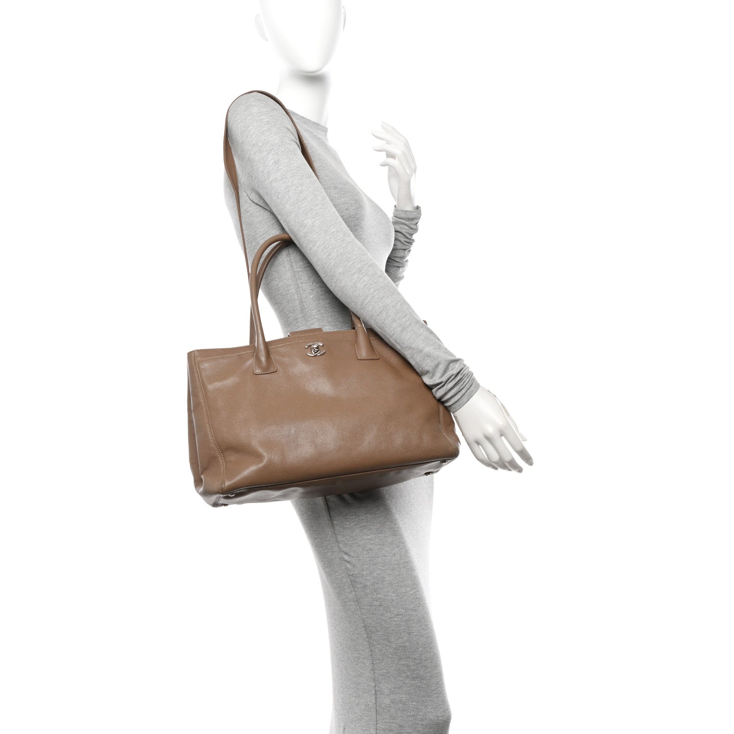 Chanel Calfskin Cerf Executive Shopper Tote Light Brown 2 of 19