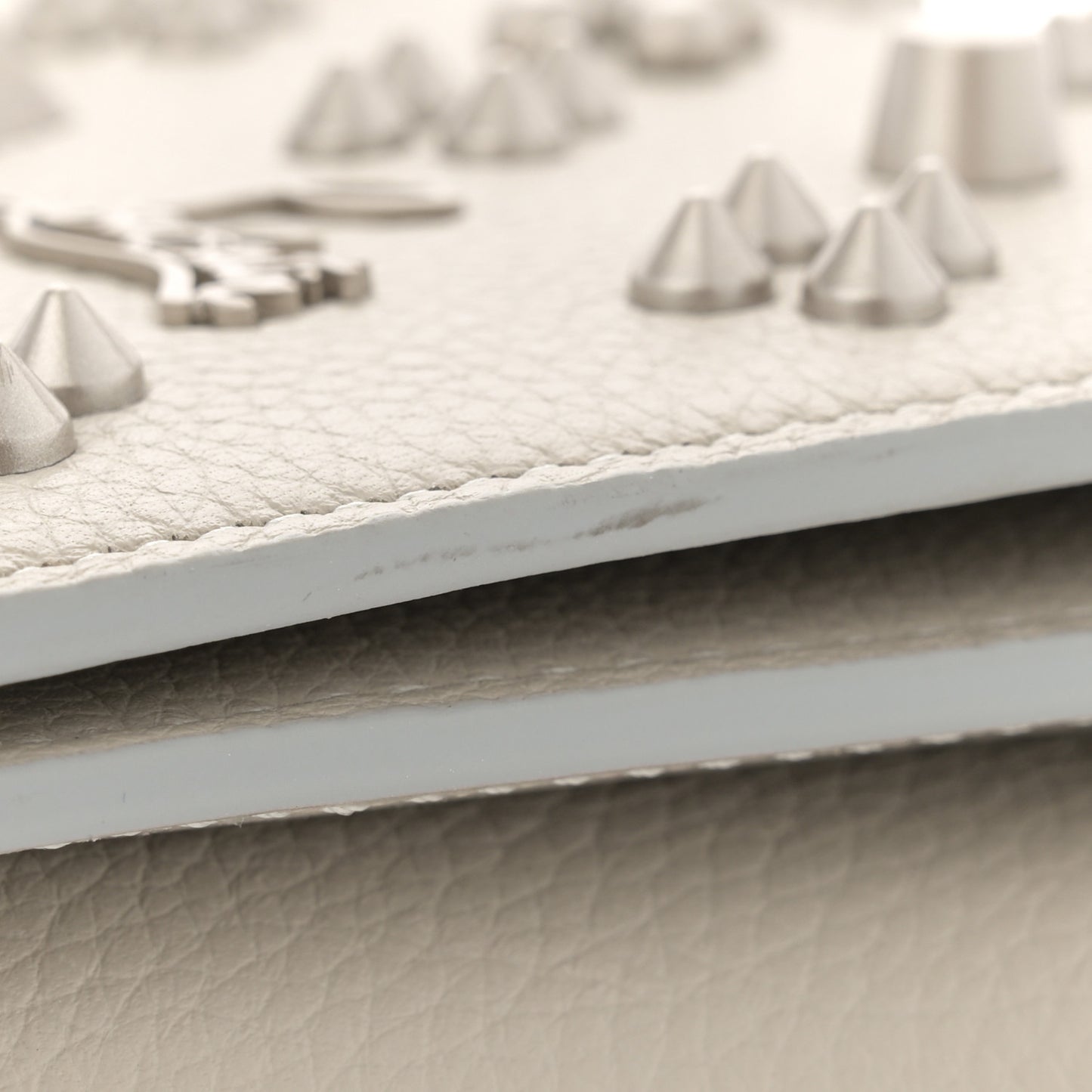 Calfskin Spikes Loubinthesky Paloma Clutch Goose