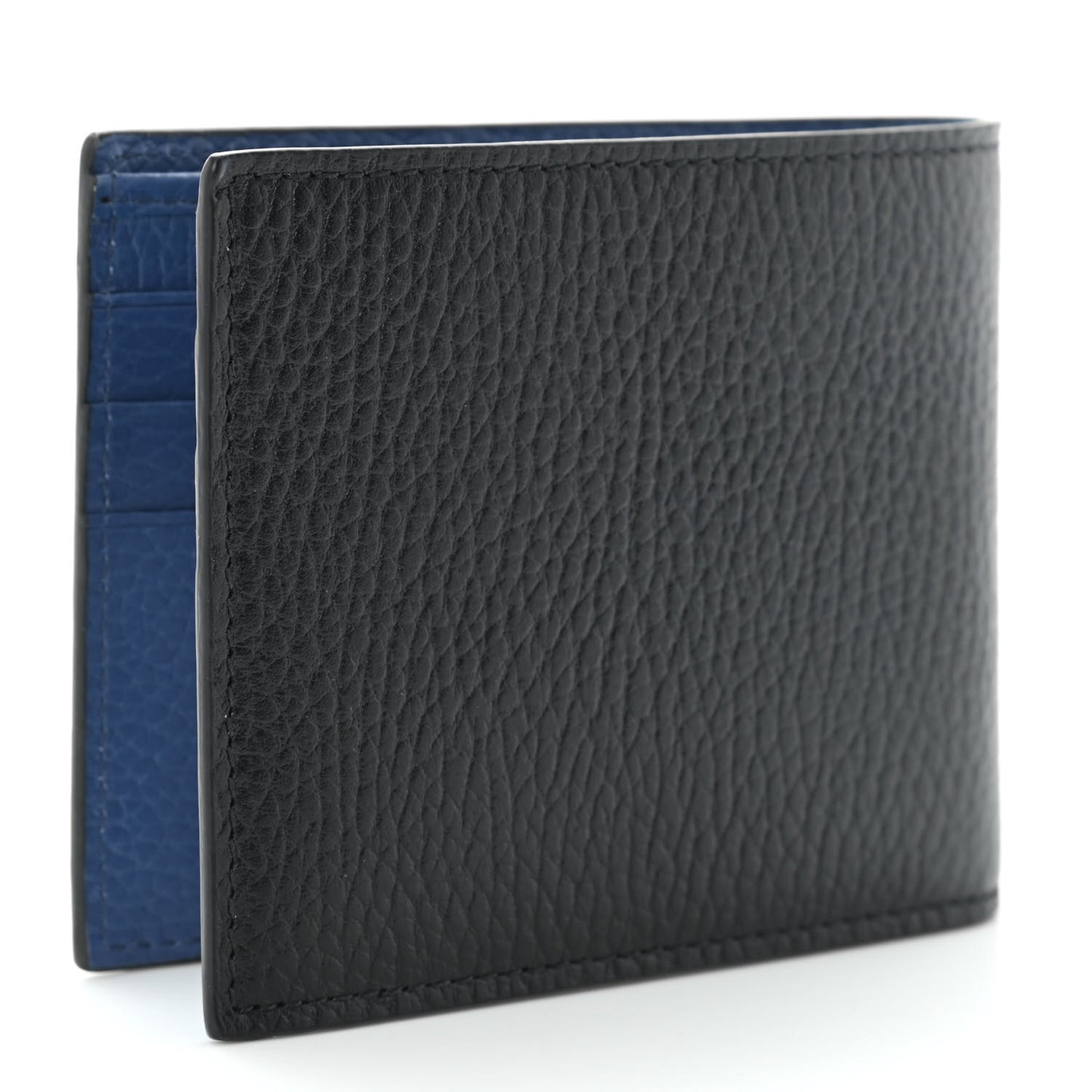 Dollar Calfskin Bi-Color Interlocking G Bi-Fold Wallet Black Caspian