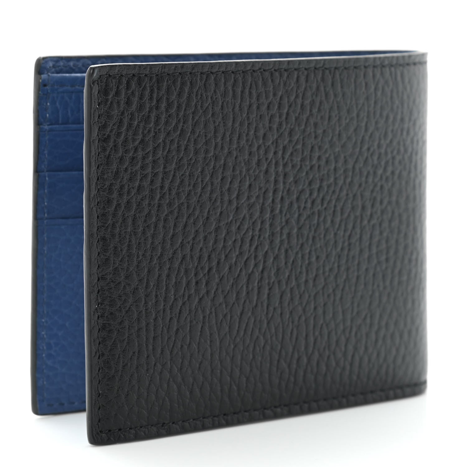 Gucci Dollar Calfskin Bi-Color Interlocking G Bi-Fold Wallet Black Caspian 3 of 8